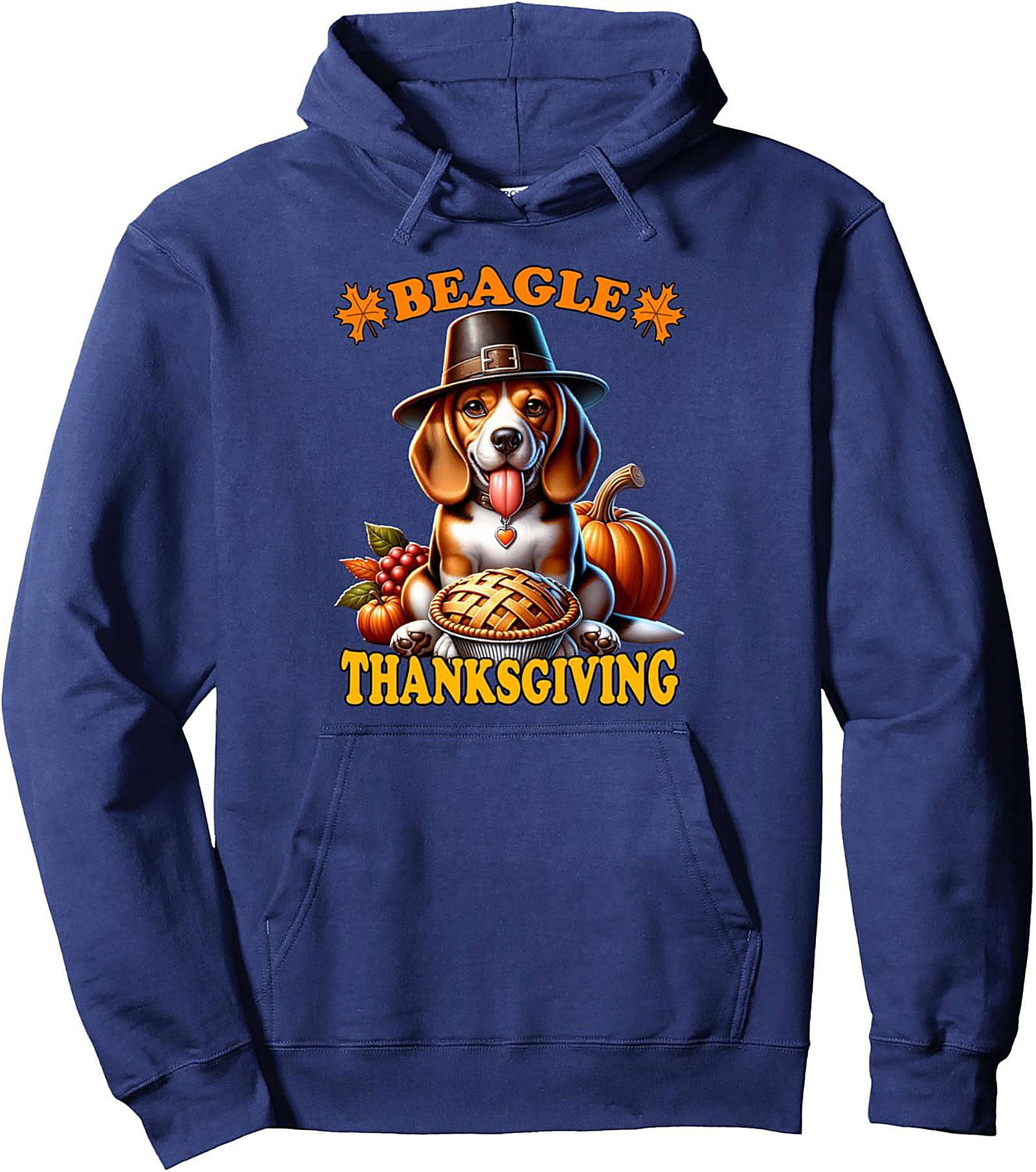 Beagle Thanksgiving Graphic Hoodie | Pilgrim Dog Pie Pullover