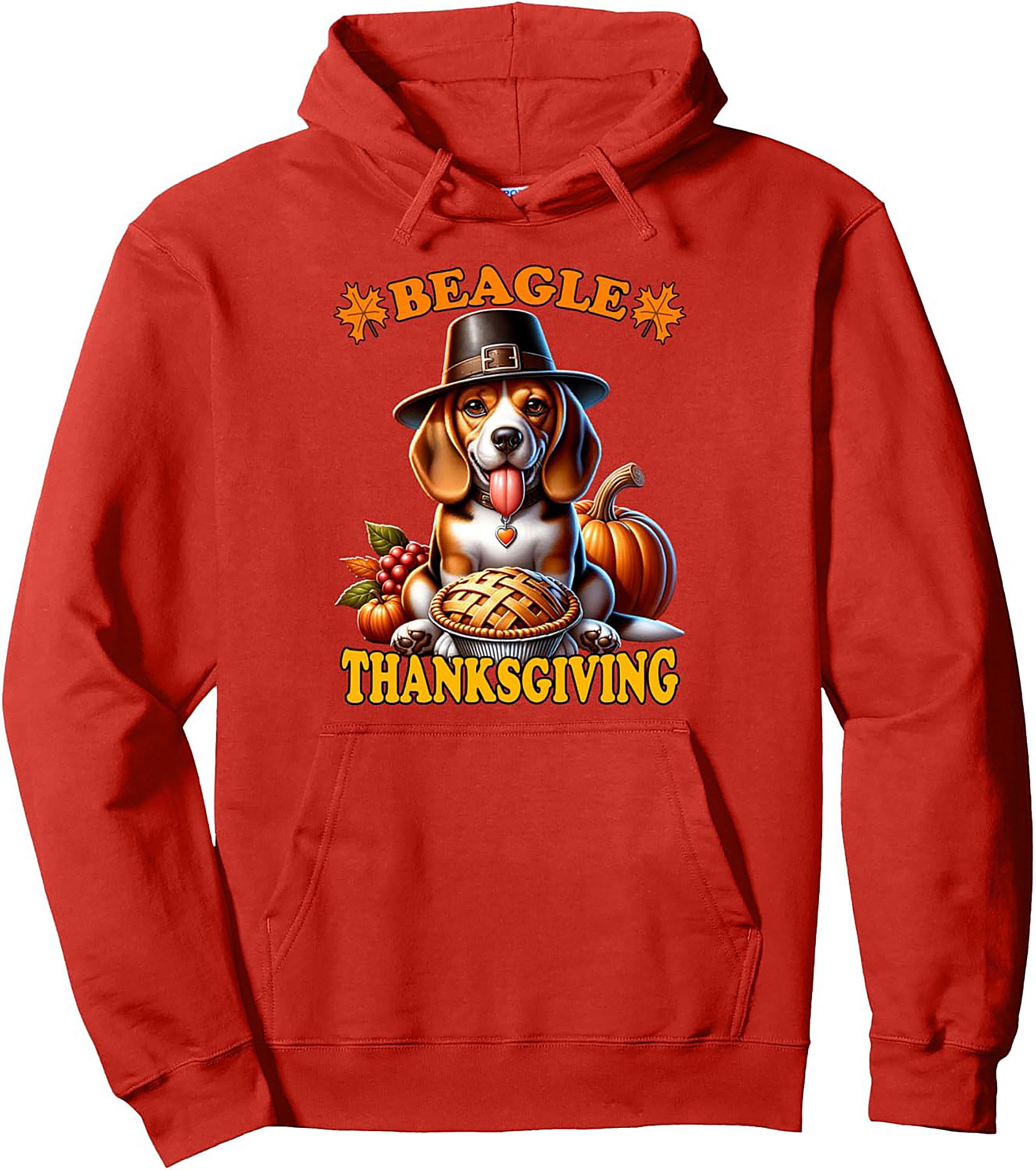 Beagle Thanksgiving Graphic Hoodie | Pilgrim Dog Pie Pullover
