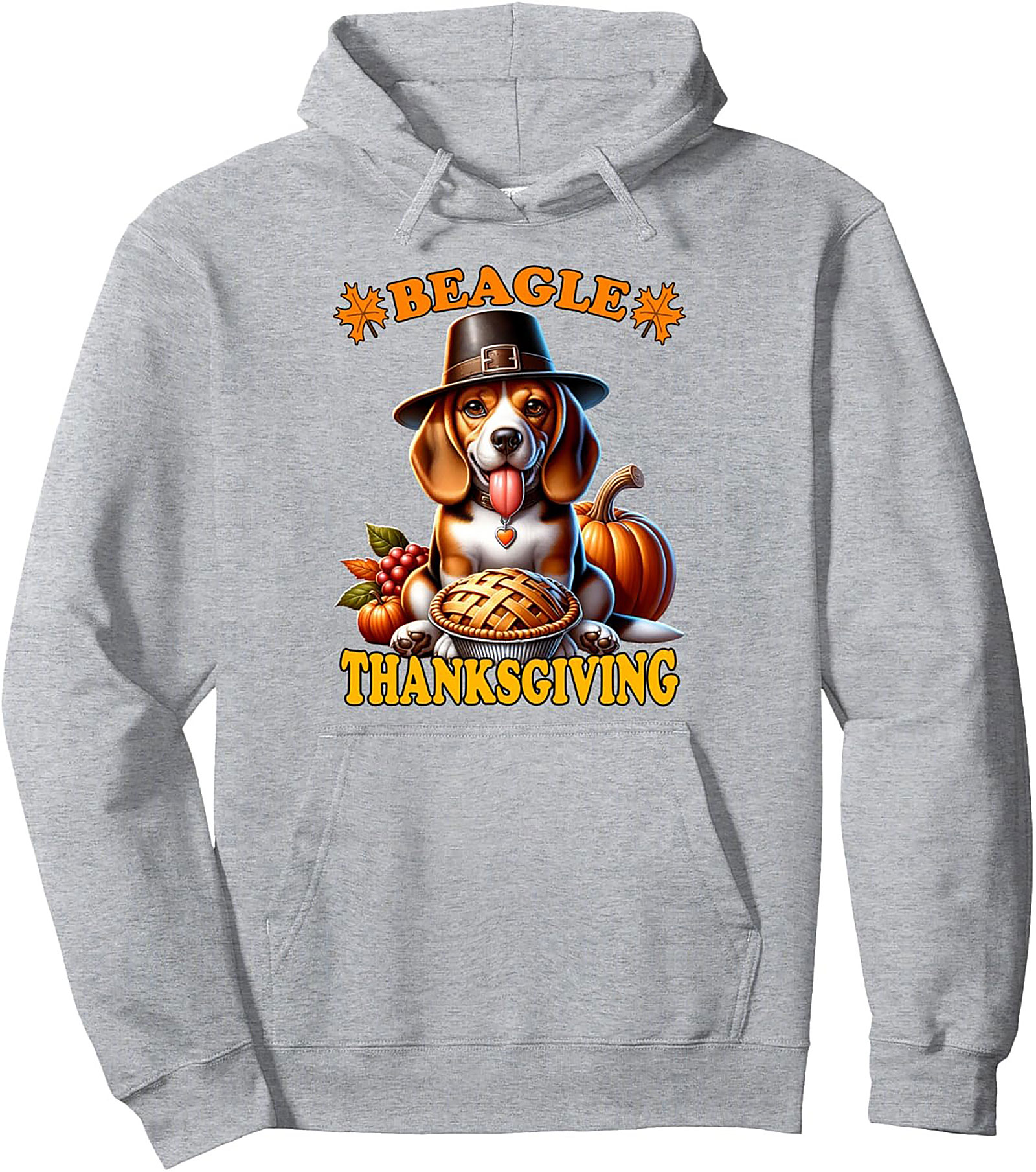 Beagle Thanksgiving Graphic Hoodie | Pilgrim Dog Pie Pullover