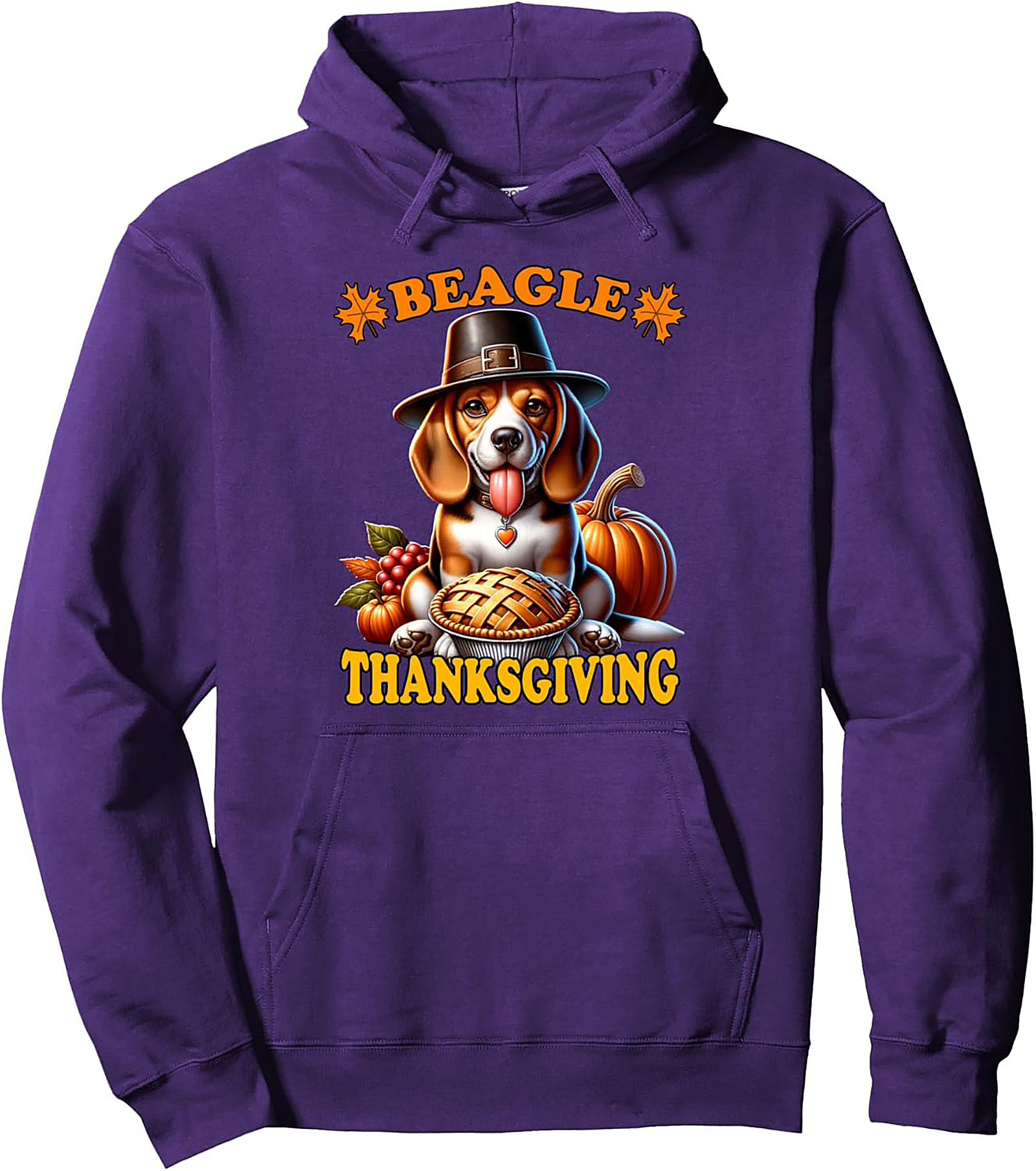 Beagle Thanksgiving Graphic Hoodie | Pilgrim Dog Pie Pullover
