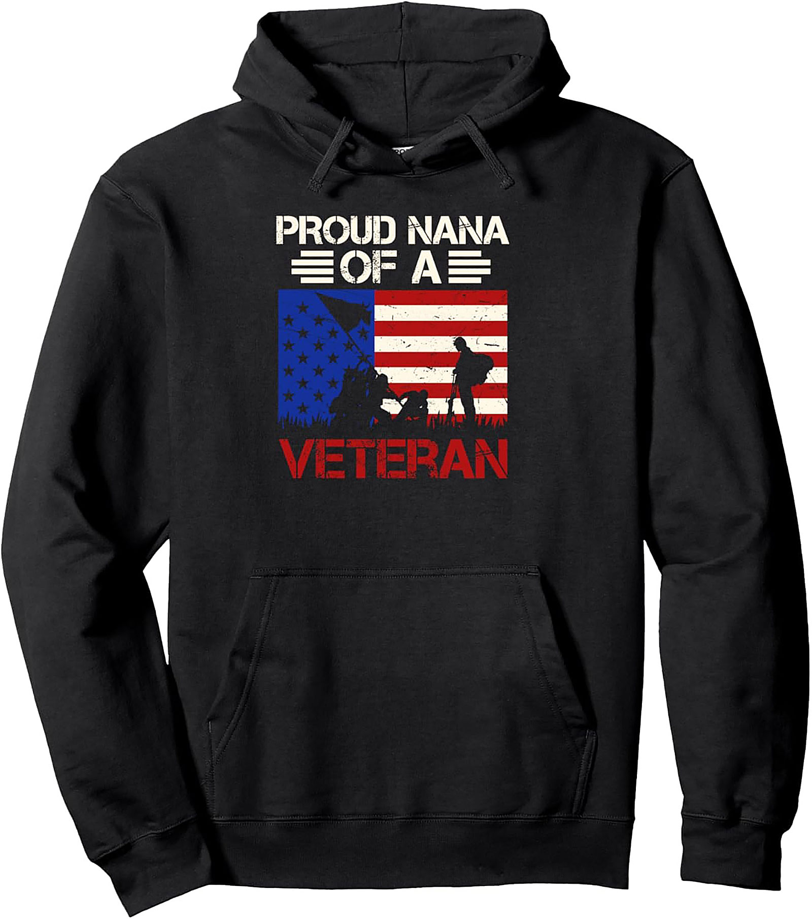 Proud Nana Veteran Pullover Hoodie | Military Family Gift
