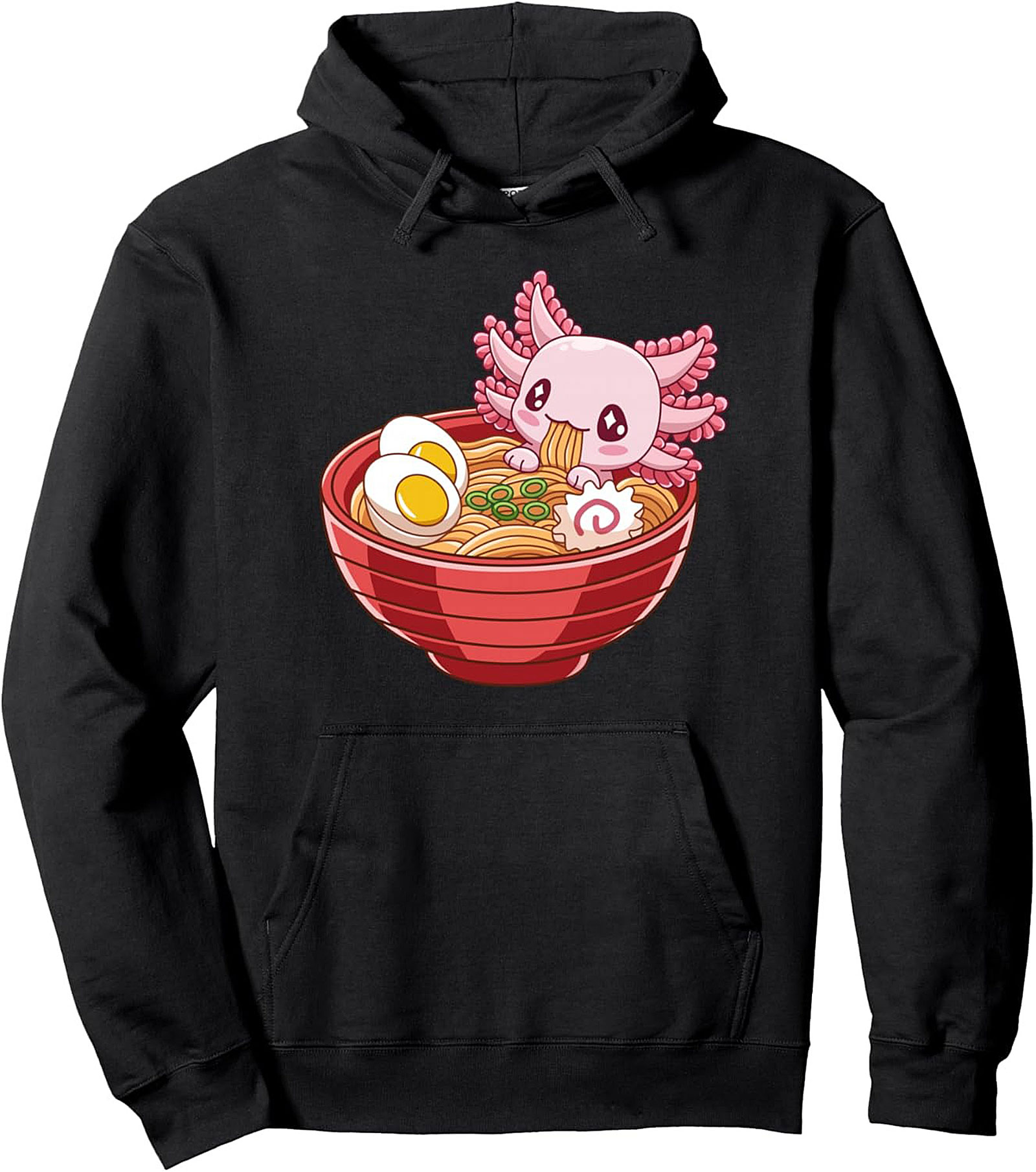 Cute Axolotl Ramen Pullover Hoodie Kawaii Graphic Gift