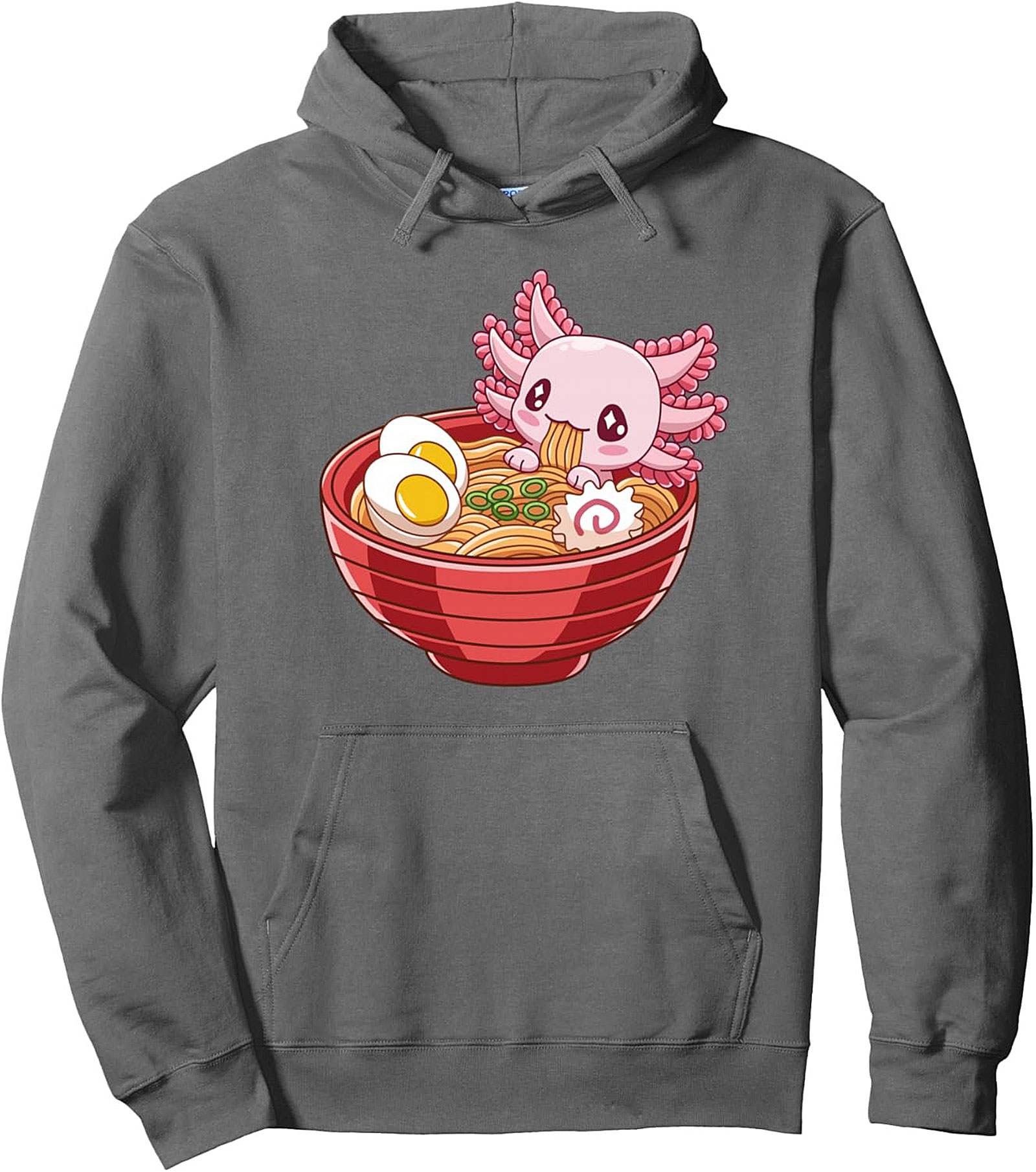Cute Axolotl Ramen Pullover Hoodie Kawaii Graphic Gift