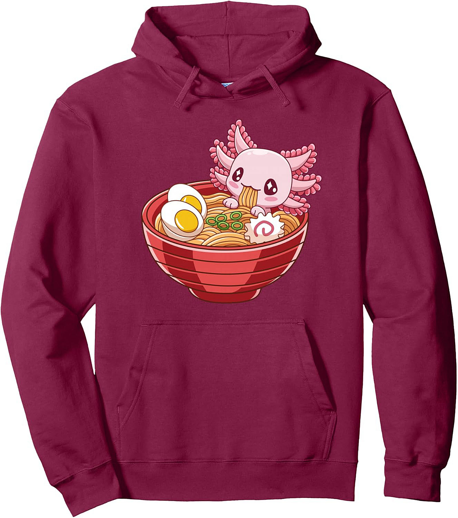 Cute Axolotl Ramen Pullover Hoodie Kawaii Graphic Gift