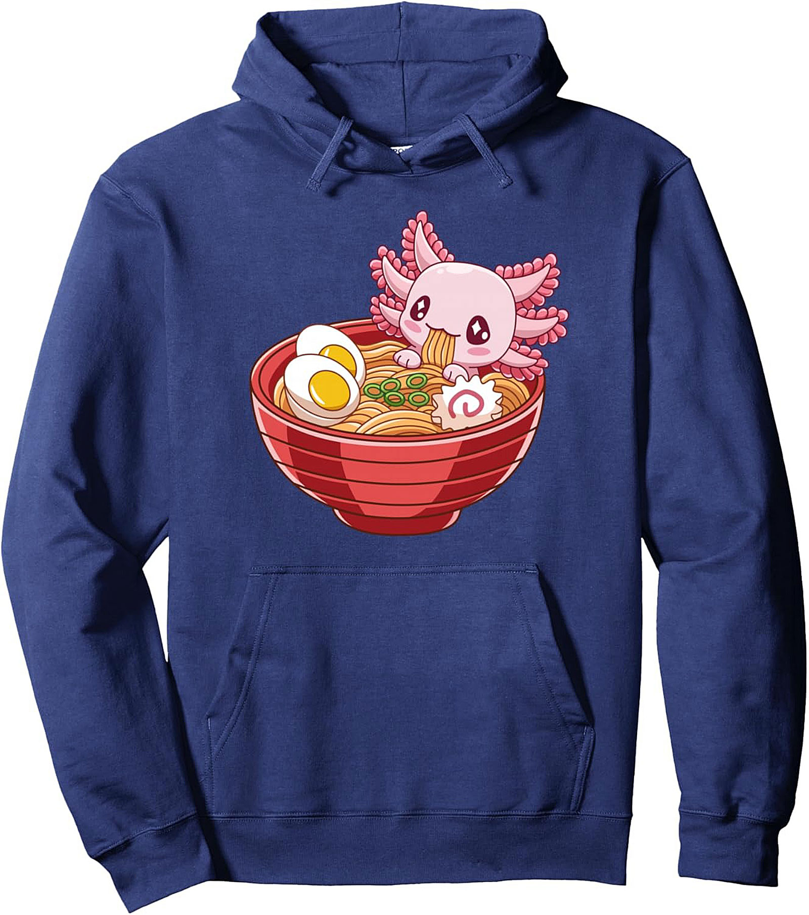Cute Axolotl Ramen Pullover Hoodie Kawaii Graphic Gift