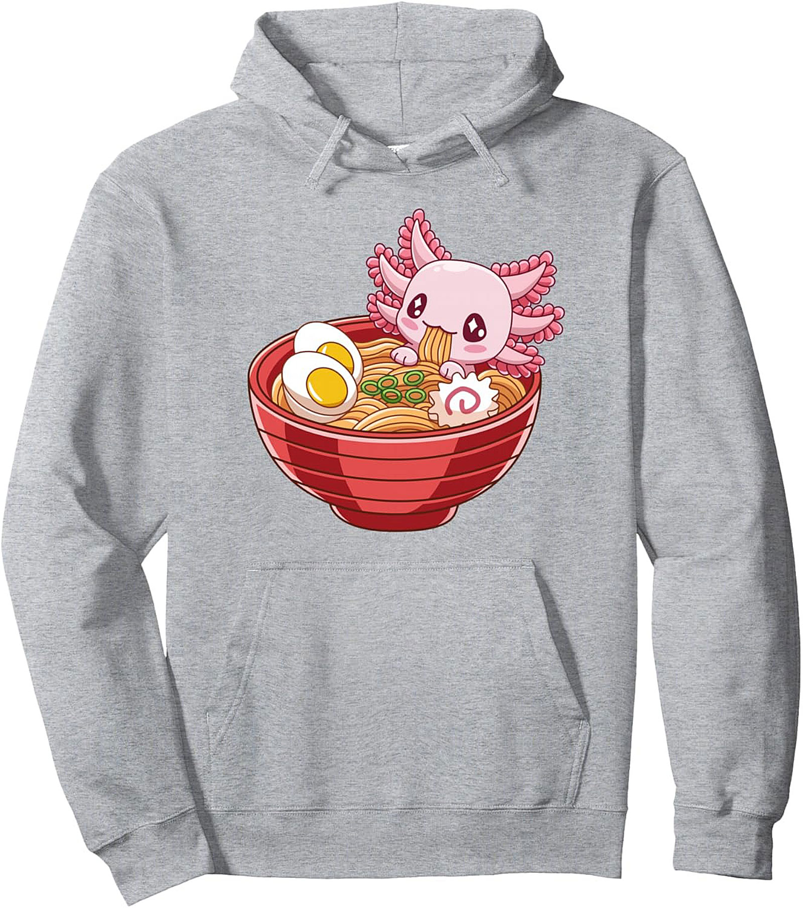 Cute Axolotl Ramen Pullover Hoodie Kawaii Graphic Gift