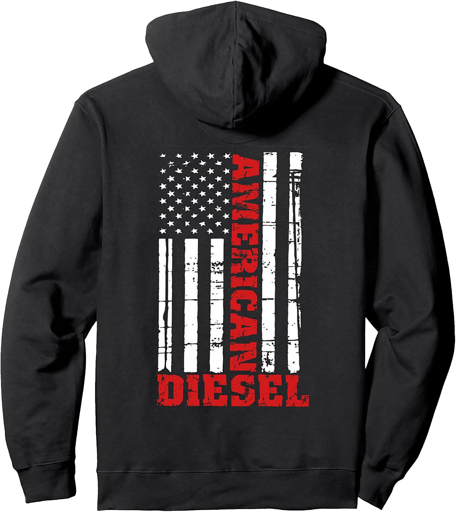 American Diesel Graphic Hoodie - Distressed Flag Pullover