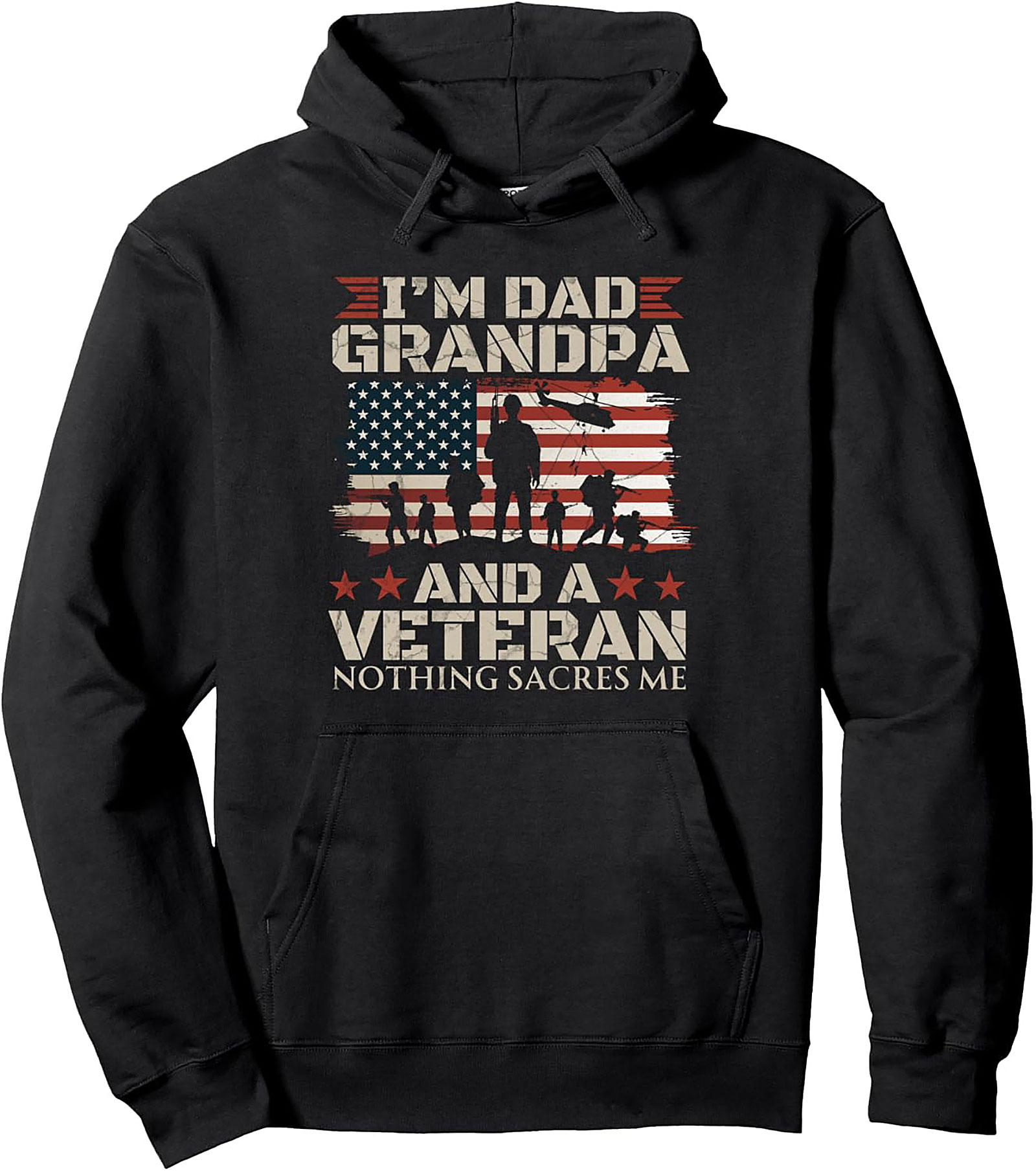 Veteran Dad Grandpa Graphic Hoodie | Military Pullover Gift