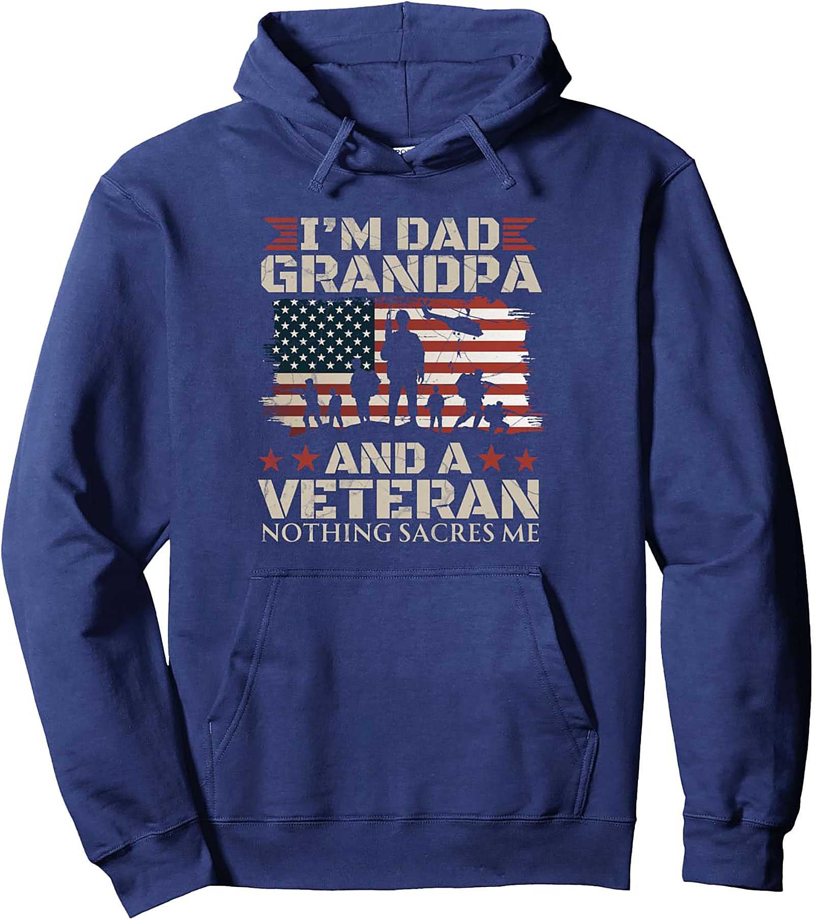 Veteran Dad Grandpa Graphic Hoodie | Military Pullover Gift