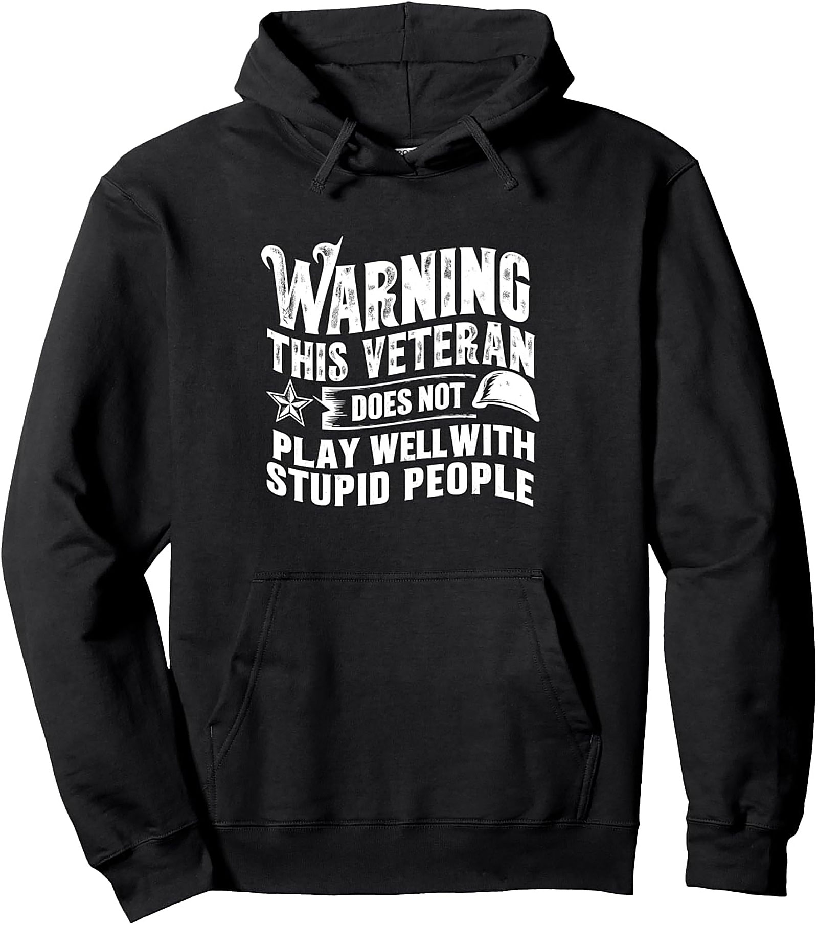 Veteran Warning Graphic Hoodie | Bold Pullover Gift