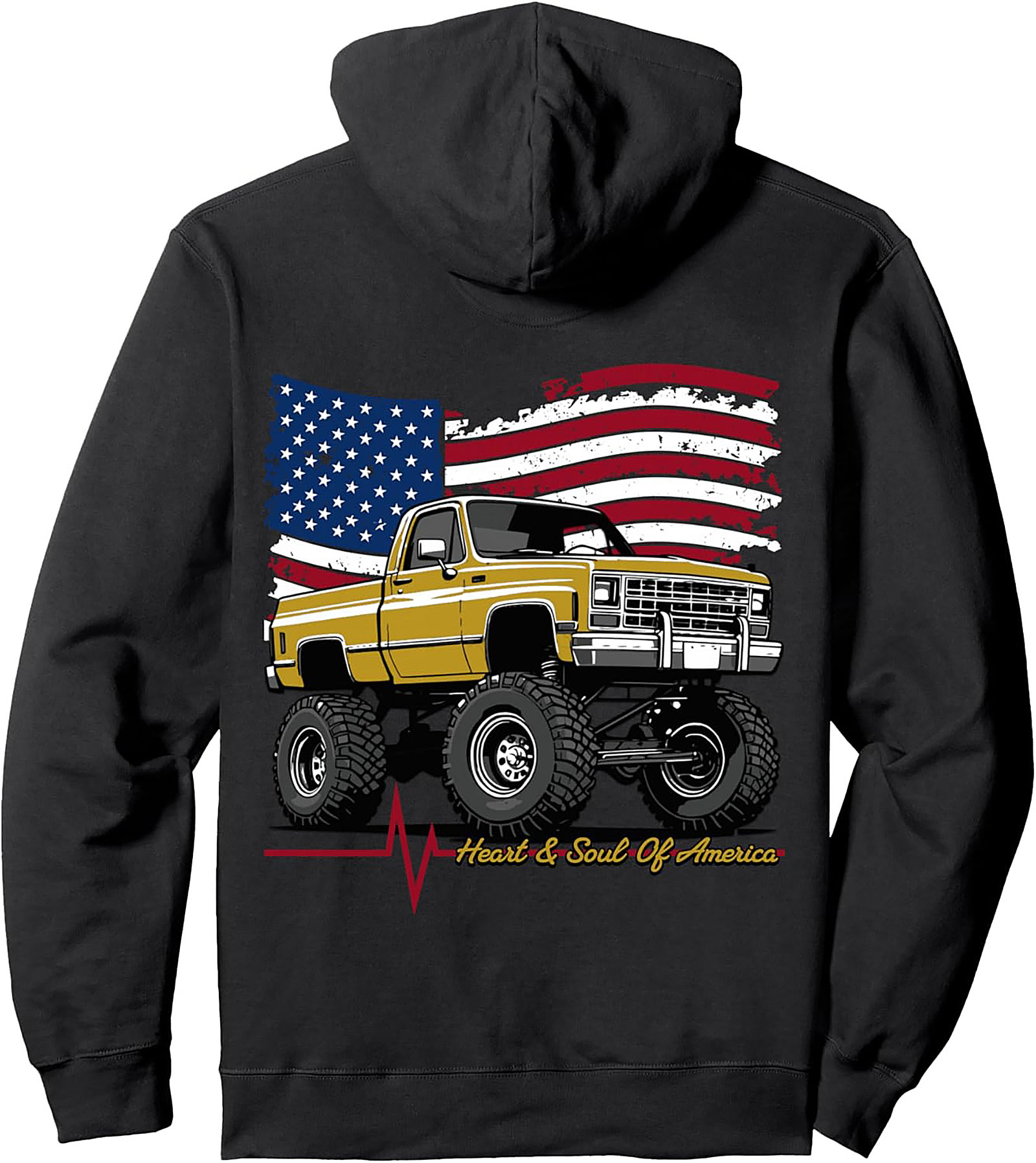 Vintage American Truck Pullover Hoodie: Heart & Soul Of America