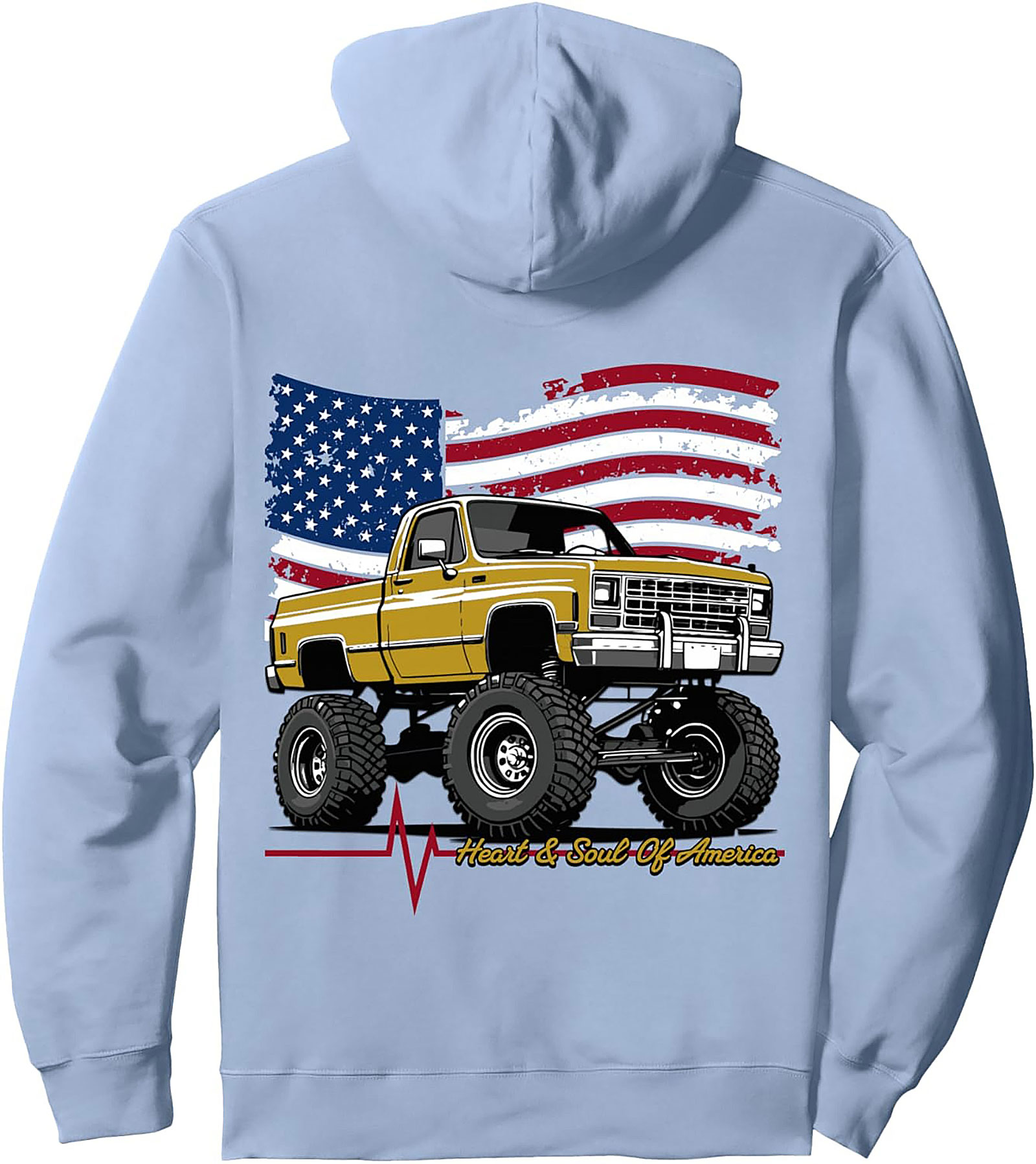 Vintage American Truck Pullover Hoodie: Heart & Soul Of America