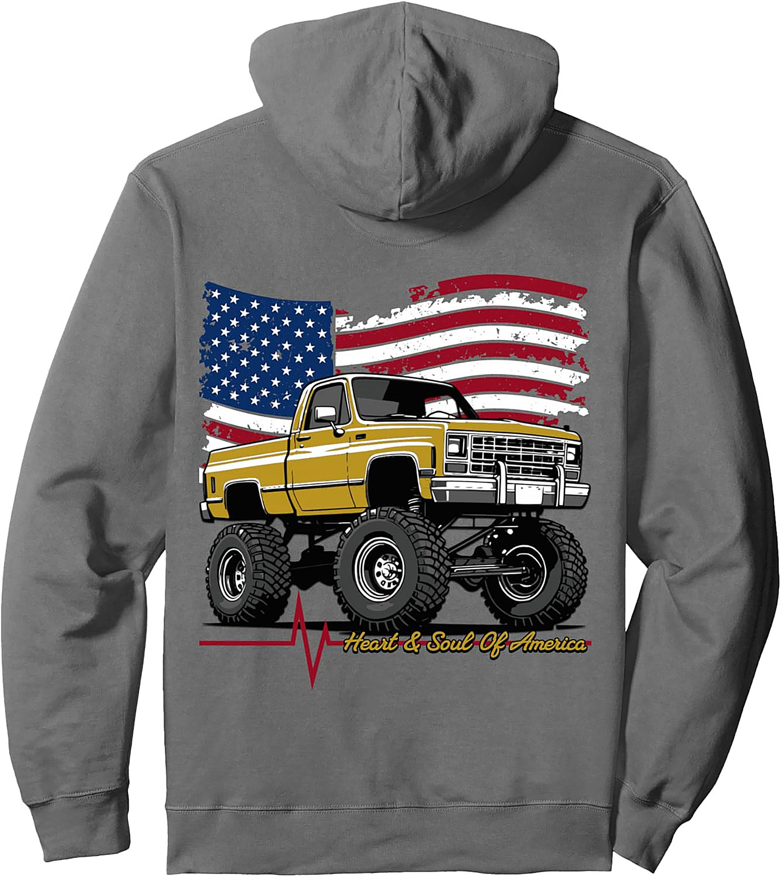 Vintage American Truck Pullover Hoodie: Heart & Soul Of America