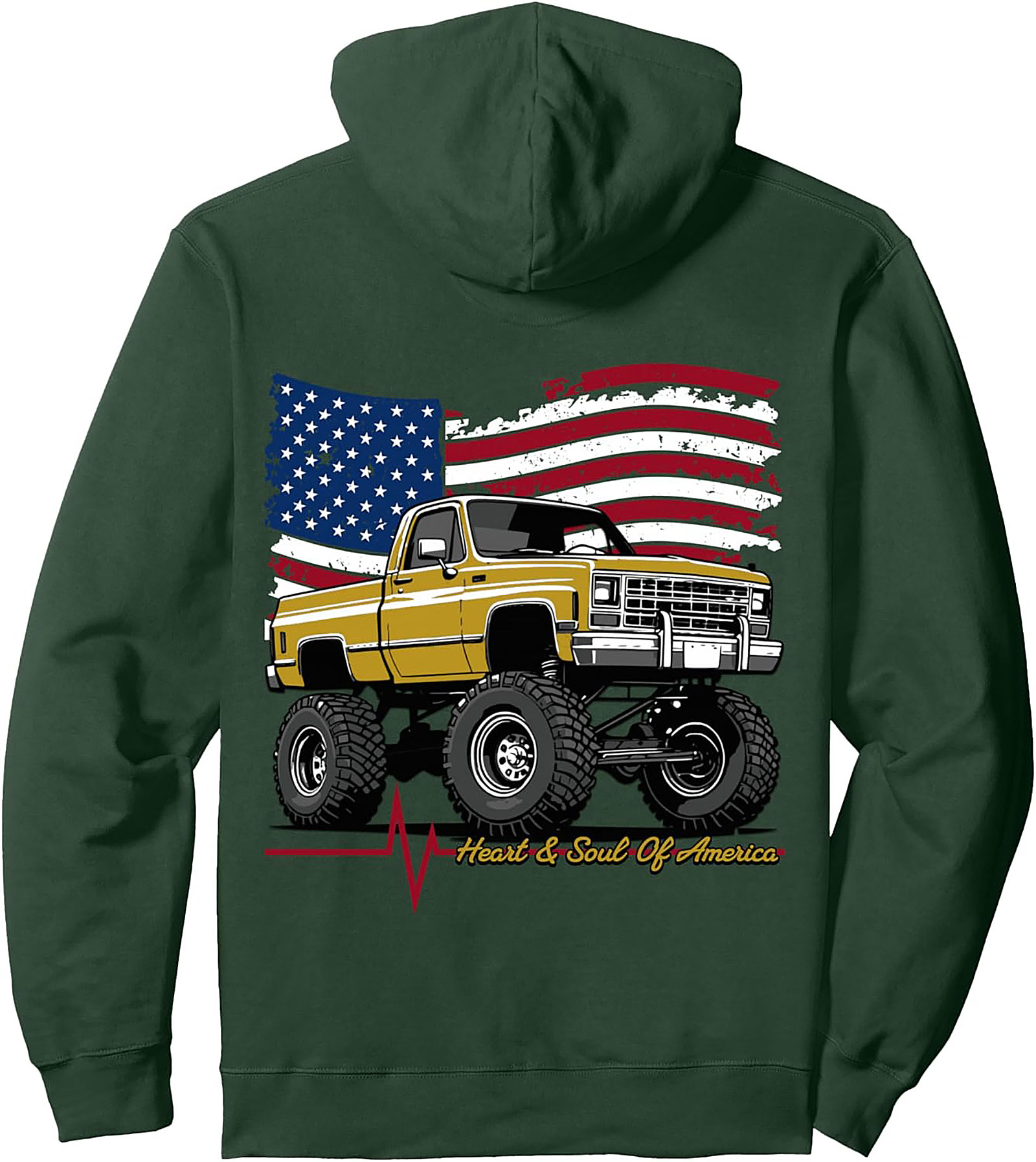 Vintage American Truck Pullover Hoodie: Heart & Soul Of America