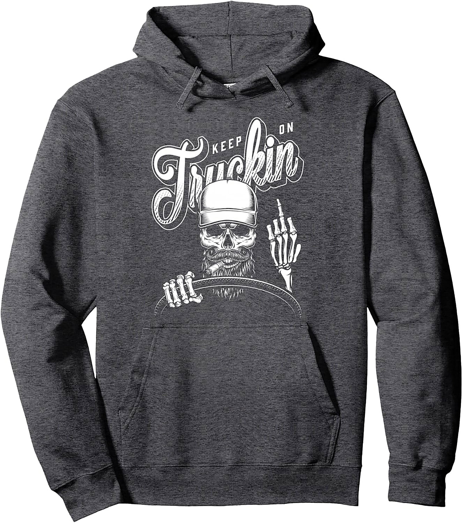 Keep On Truckin' Skull Graphic Hoodie - Tough Trucker Pullover