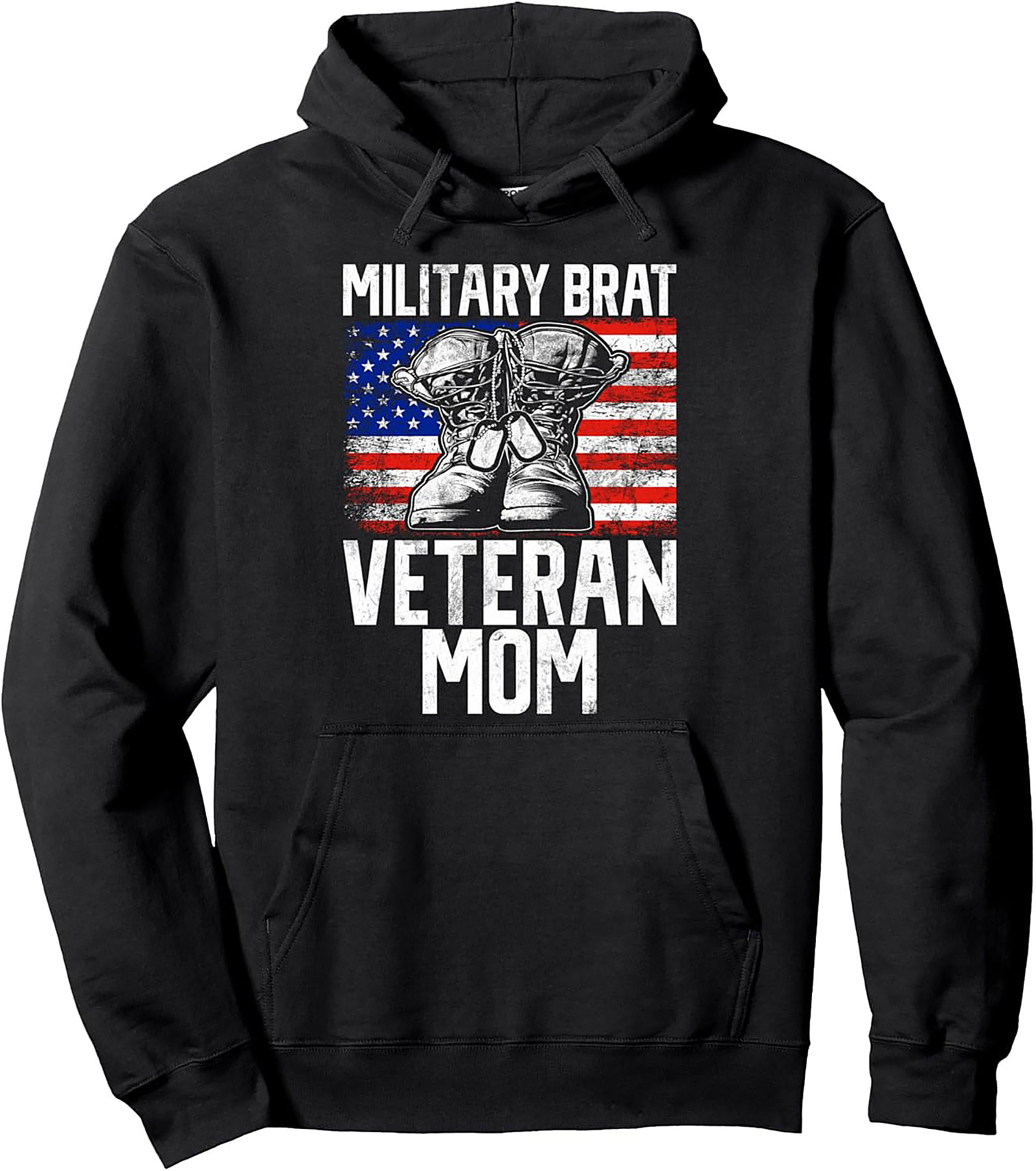 Veteran Mom Graphic Hoodie | Military Brat Pullover Gift