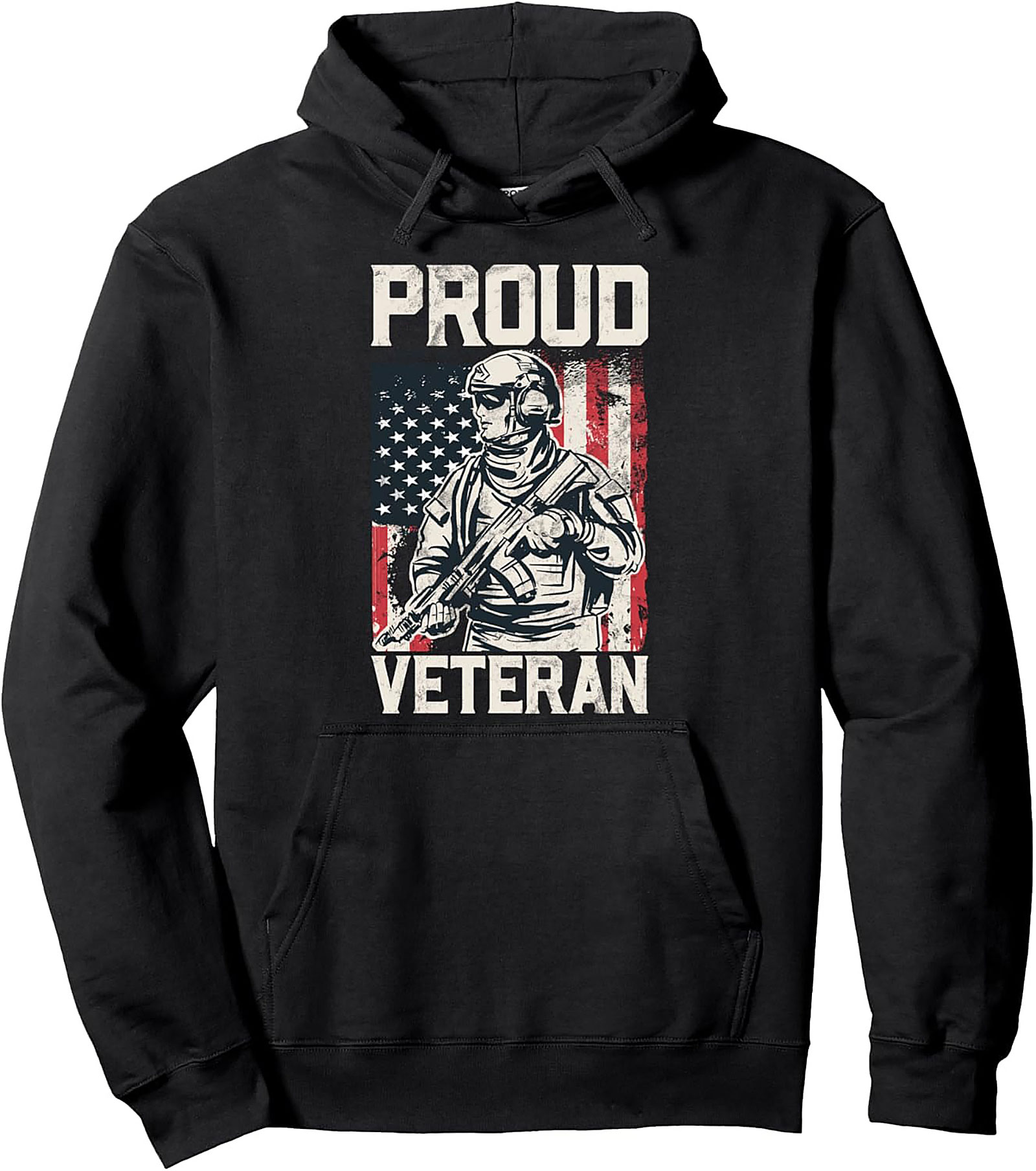 Proud Veteran Graphic Hoodie | American Flag Pullover Gift