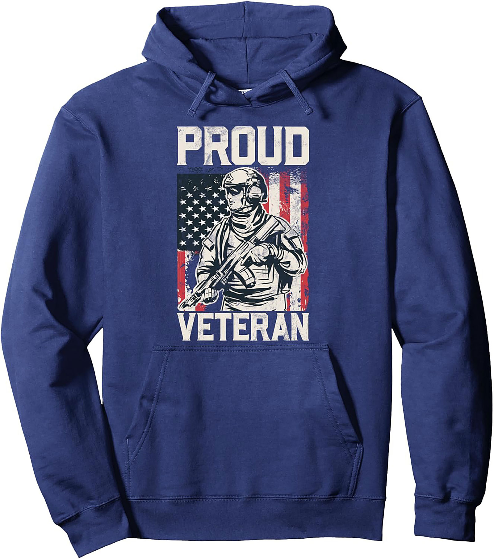 Proud Veteran Graphic Hoodie | American Flag Pullover Gift