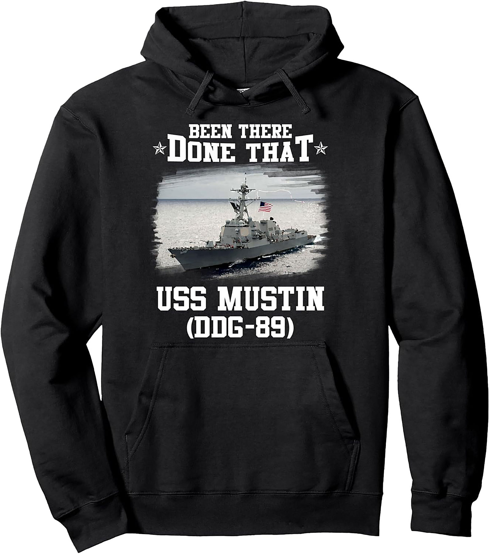 USS Mustin (DDG-89) Pullover Hoodie | Navy Veteran Gift