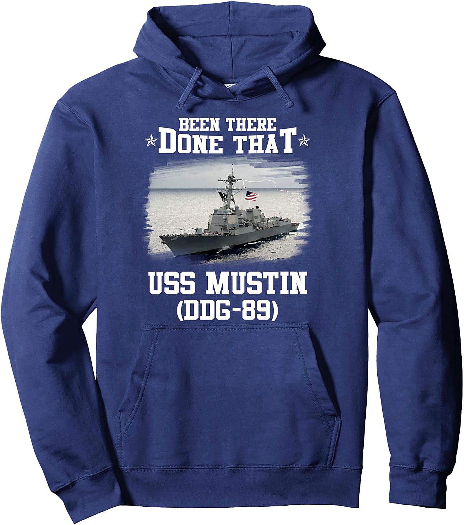 USS Mustin (DDG-89) Pullover Hoodie | Navy Veteran Gift