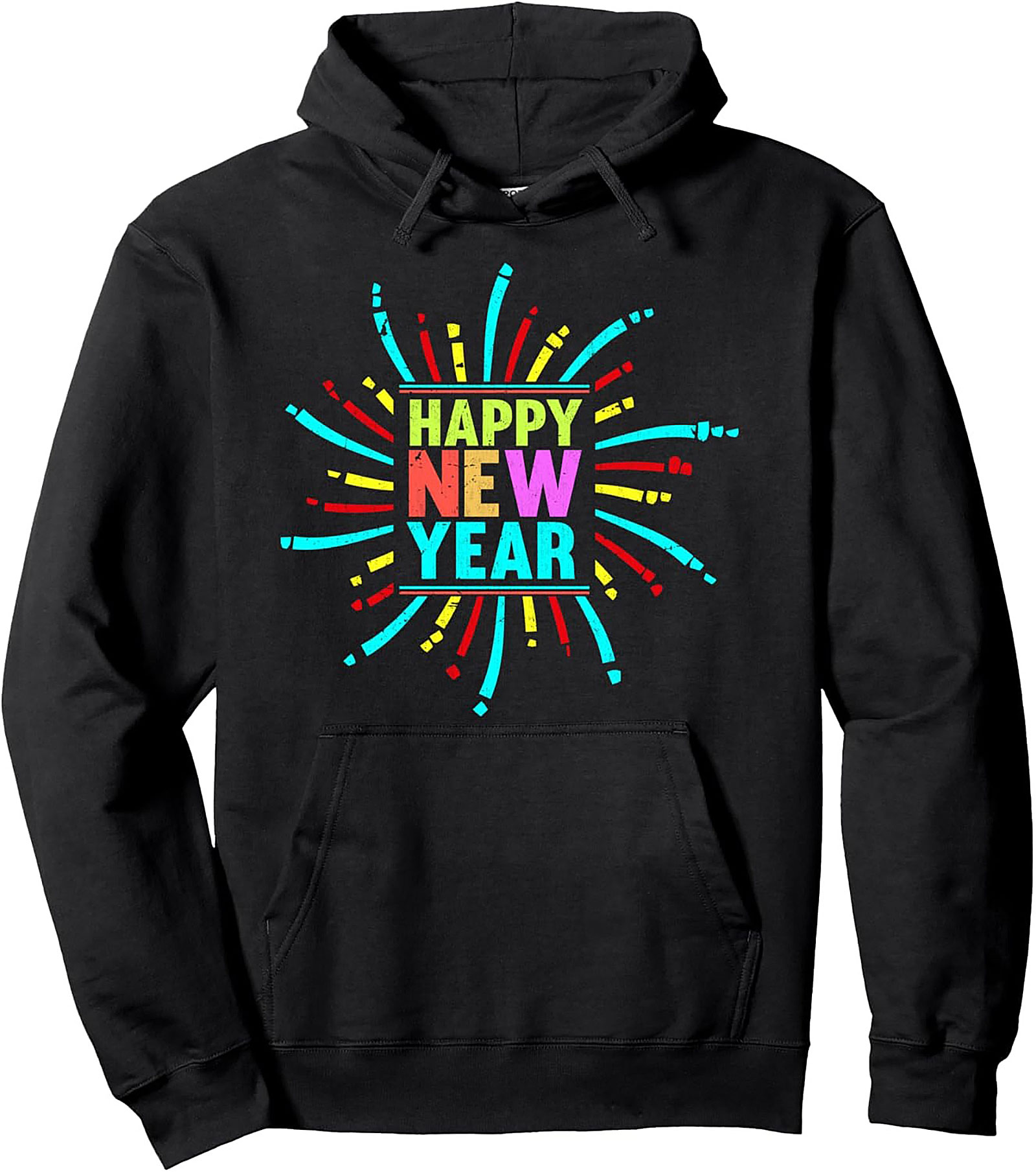 Happy New Year Pullover Hoodie Festive Graphic Style