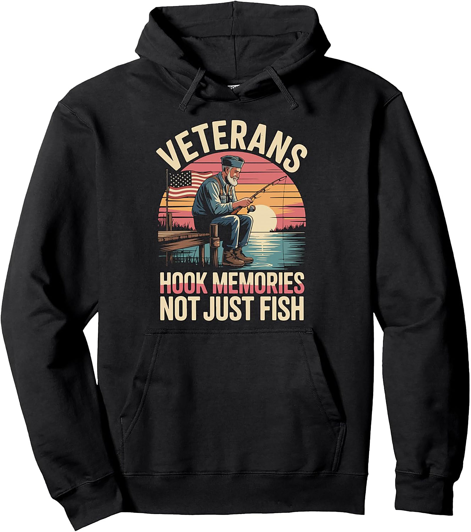 Veterans Fishing Pullover Hoodie | Hook Memories Gift