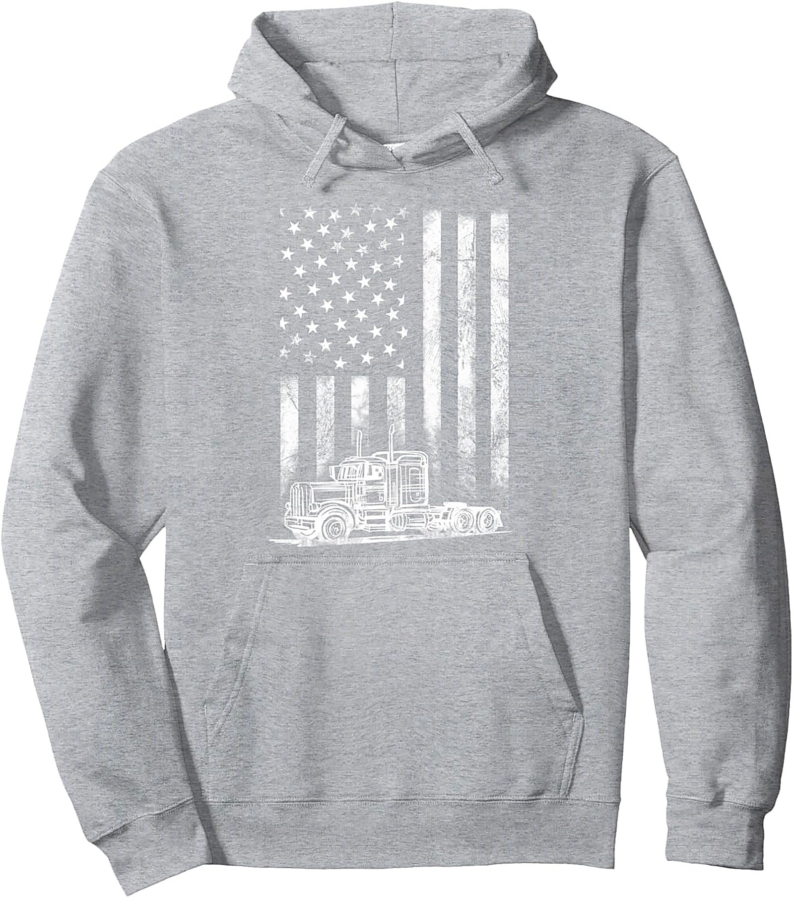 American Flag Truck Driver Graphic Hoodie