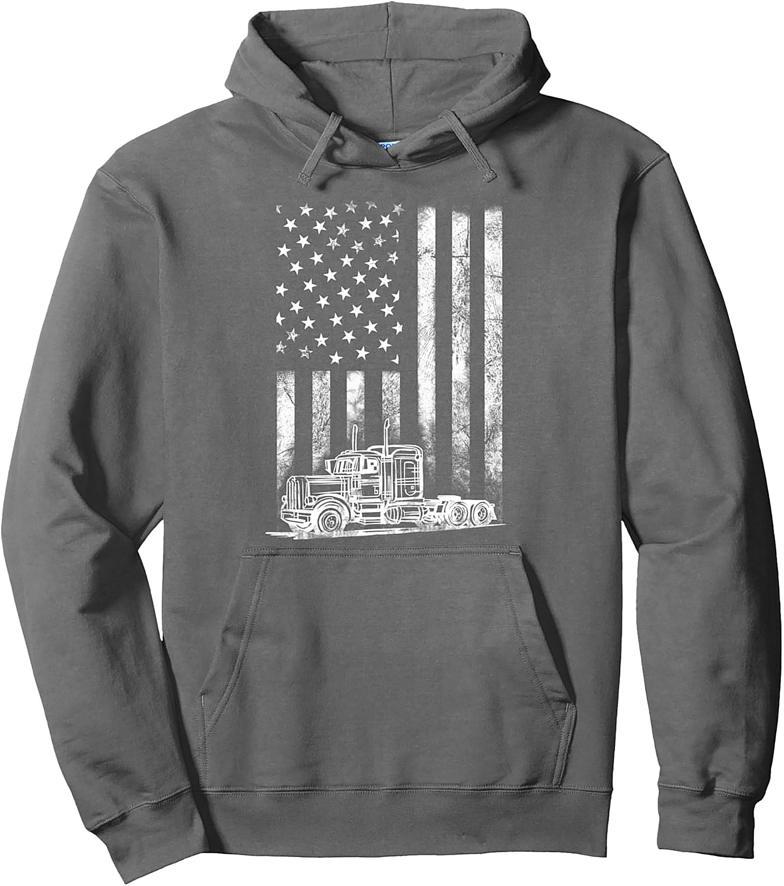 American Flag Truck Driver Graphic Hoodie