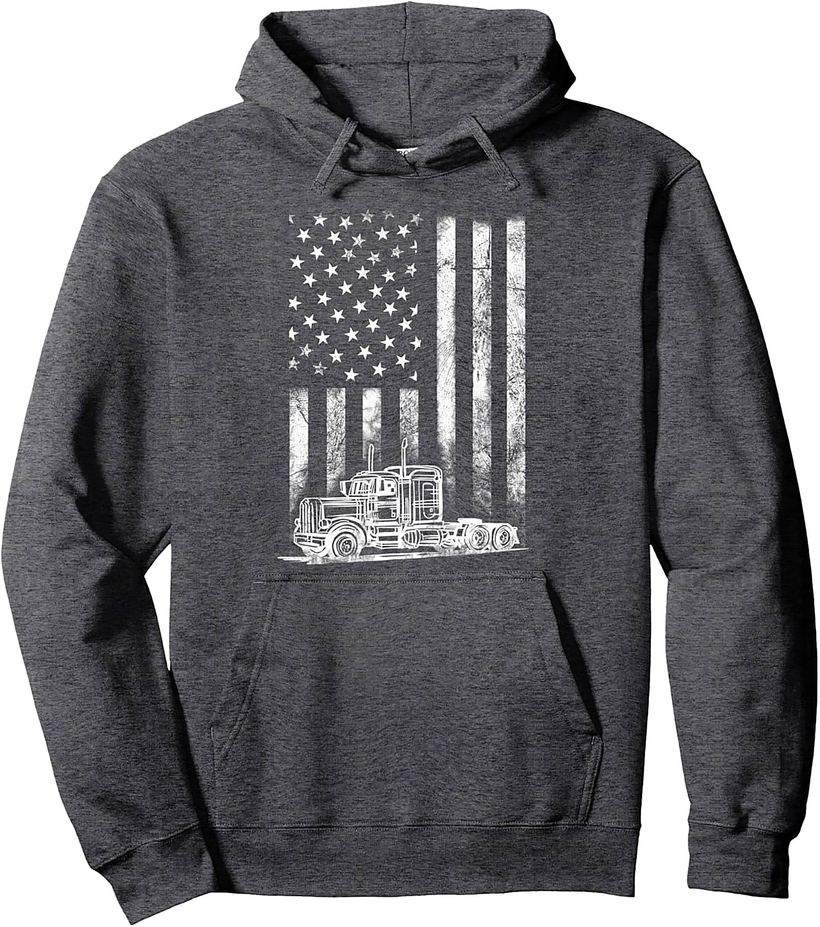 American Flag Truck Driver Graphic Hoodie