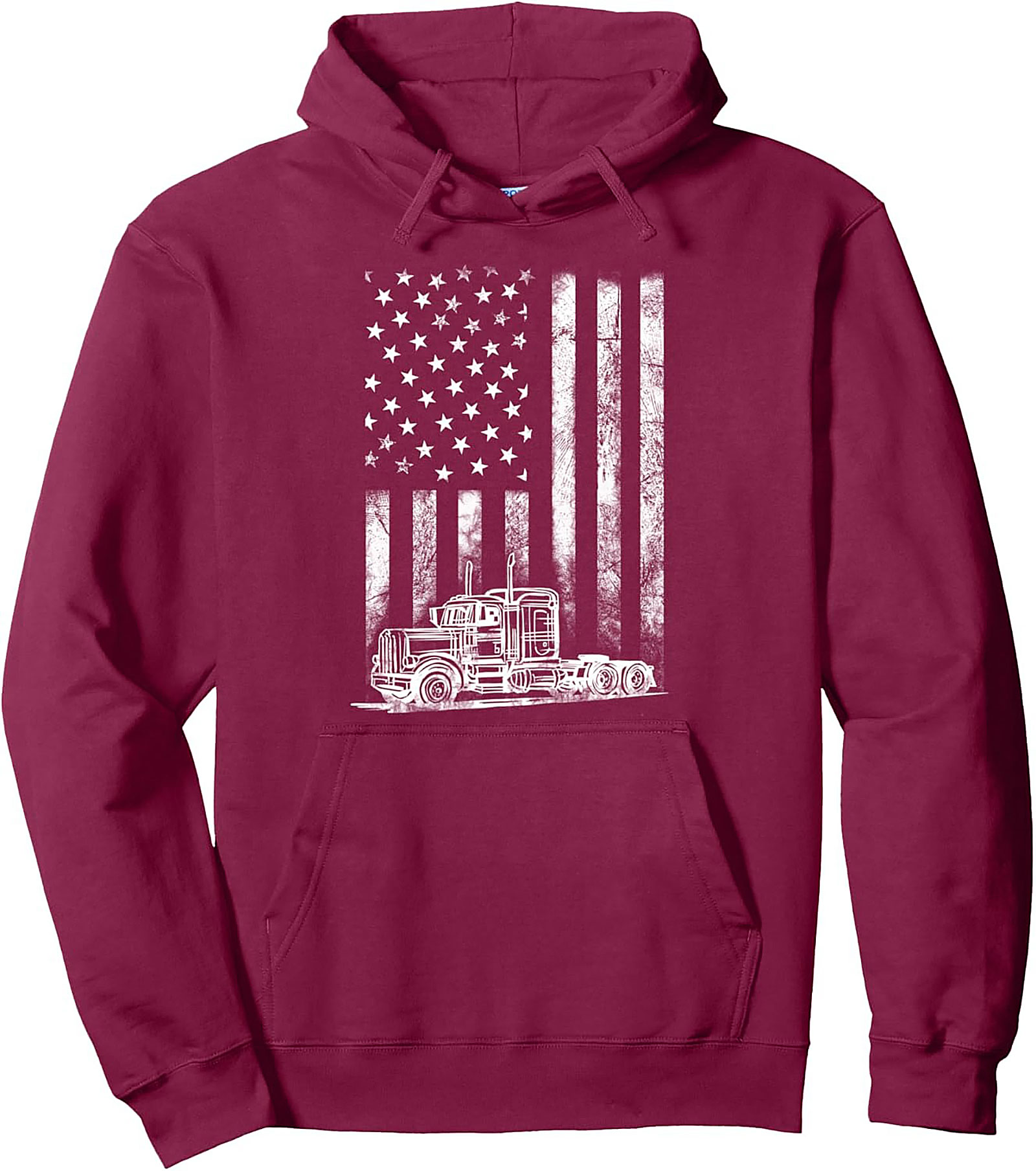 American Flag Truck Driver Graphic Hoodie