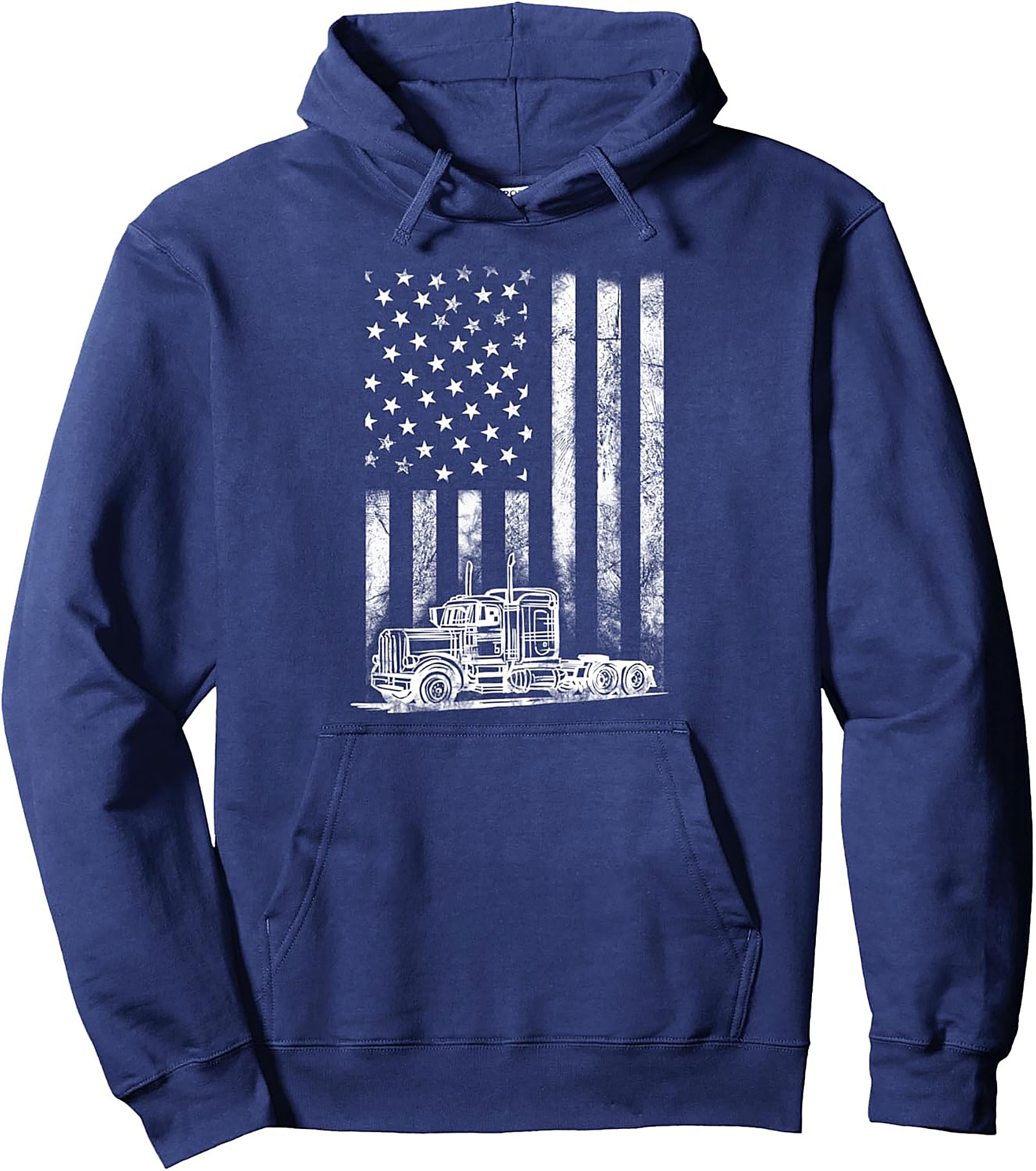 American Flag Truck Driver Graphic Hoodie