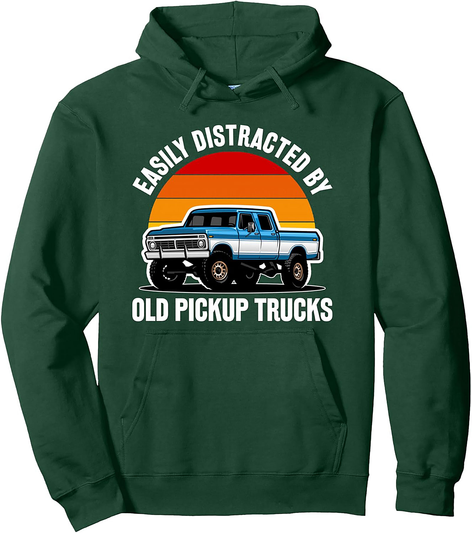Easily Distracted by Old Pickup Trucks Pullover Hoodie