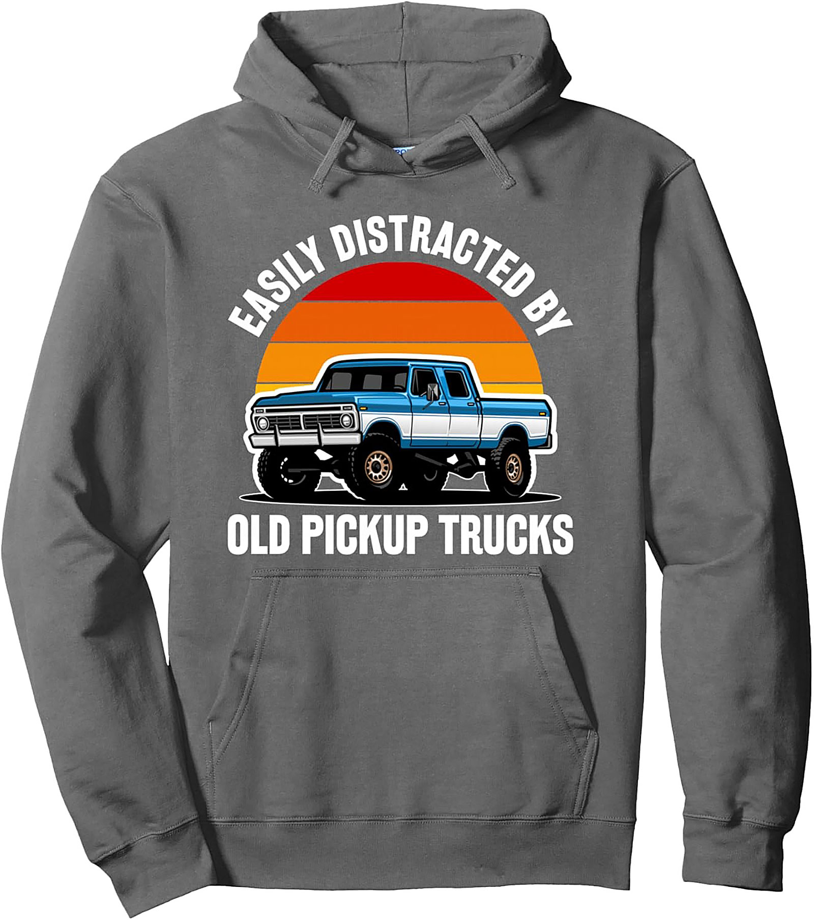 Easily Distracted by Old Pickup Trucks Pullover Hoodie