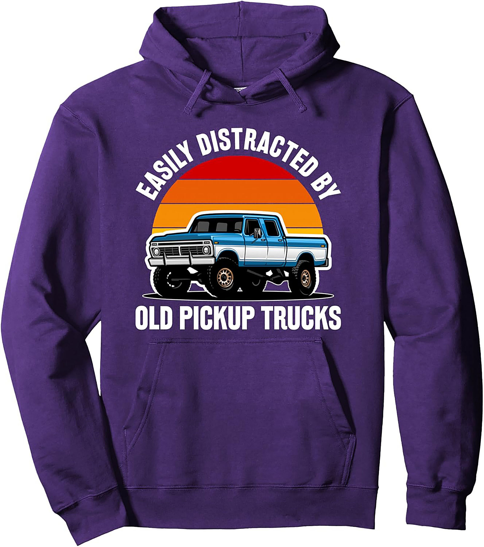 Easily Distracted by Old Pickup Trucks Pullover Hoodie