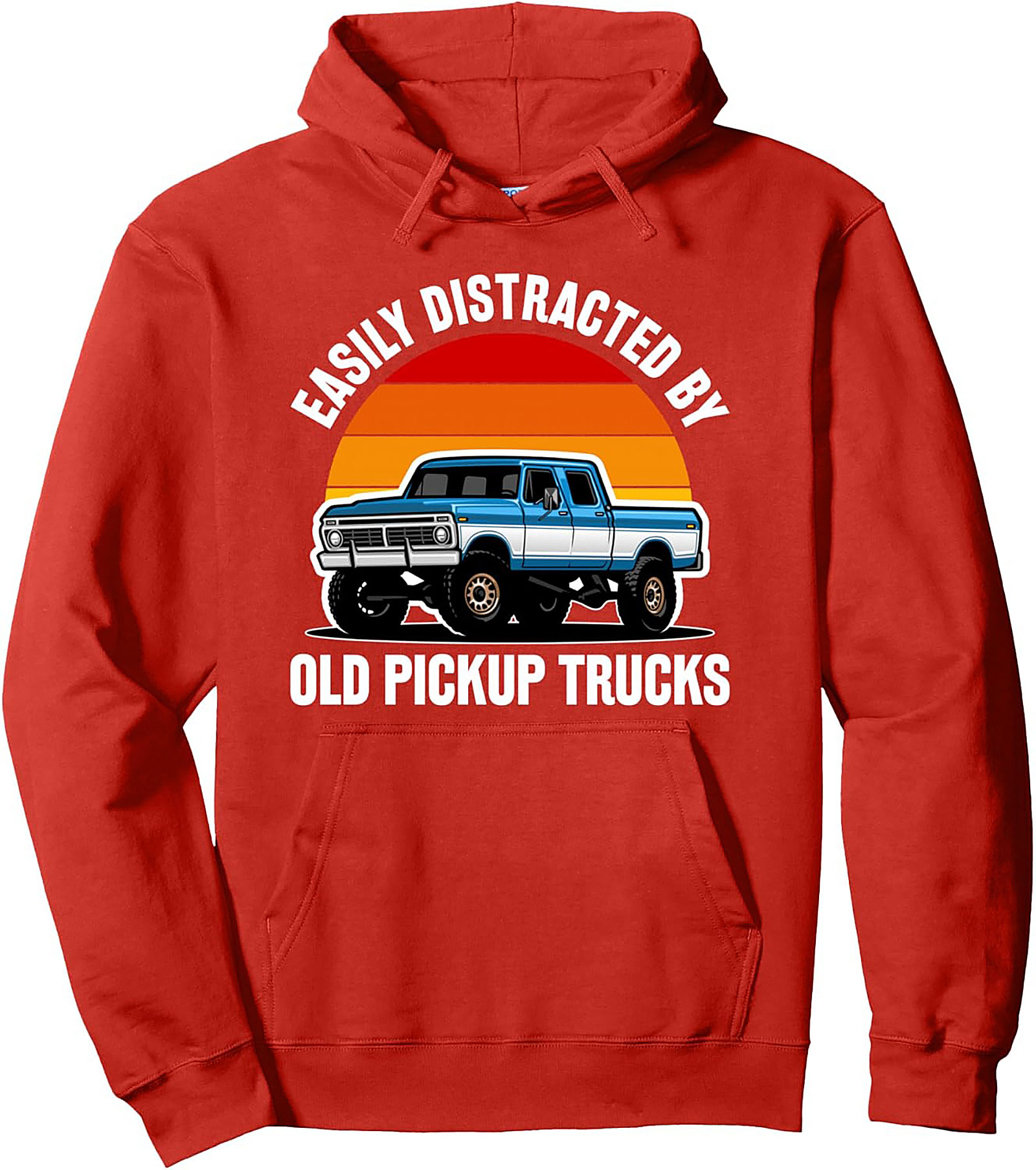 Easily Distracted by Old Pickup Trucks Pullover Hoodie