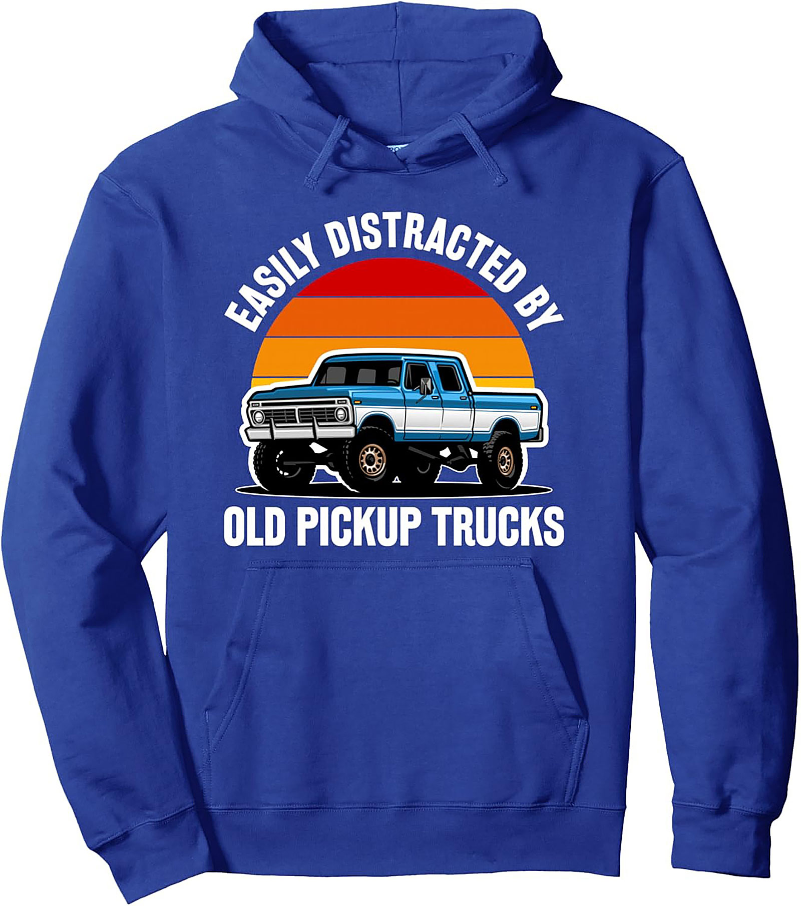 Easily Distracted by Old Pickup Trucks Pullover Hoodie