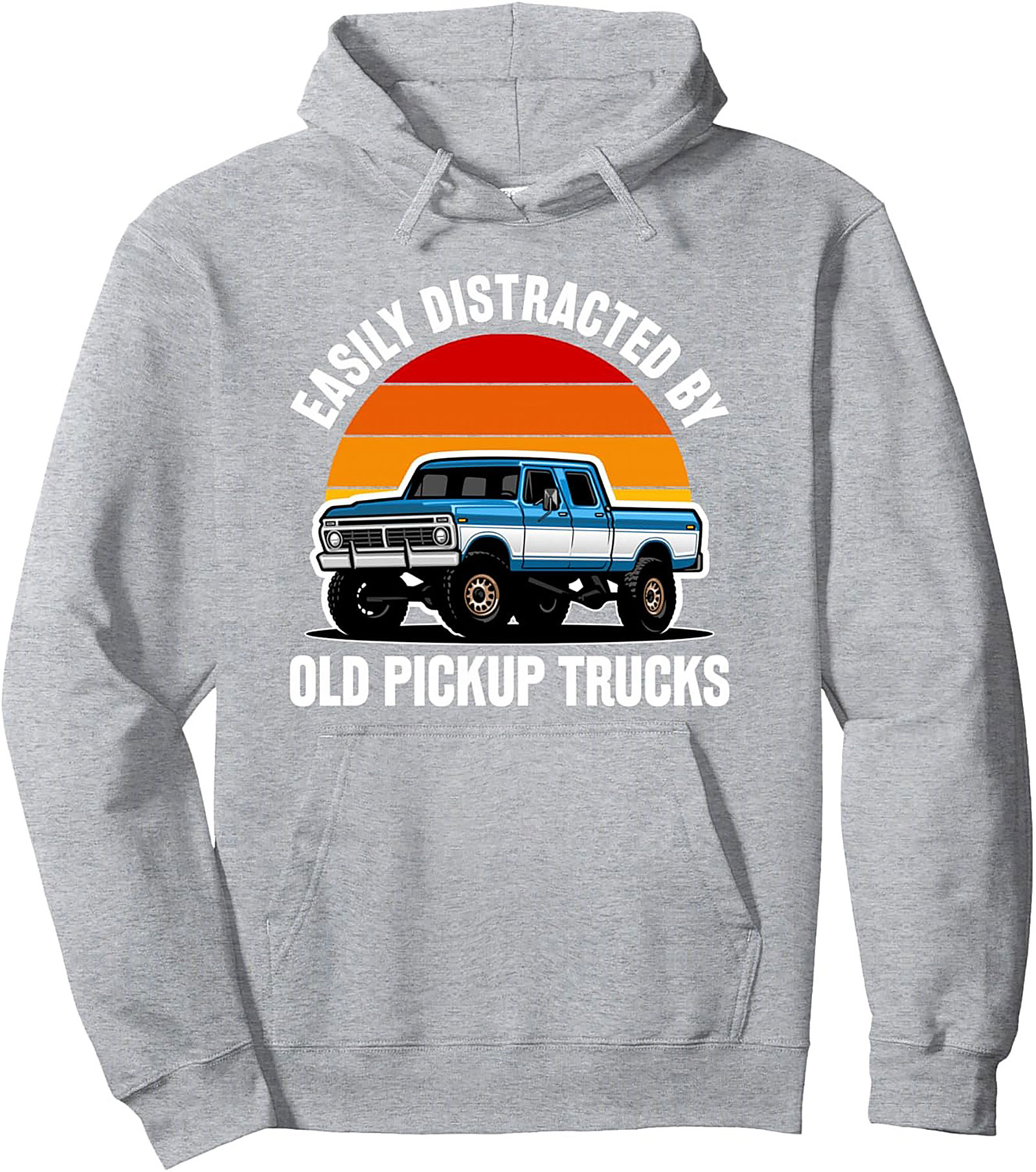 Easily Distracted by Old Pickup Trucks Pullover Hoodie