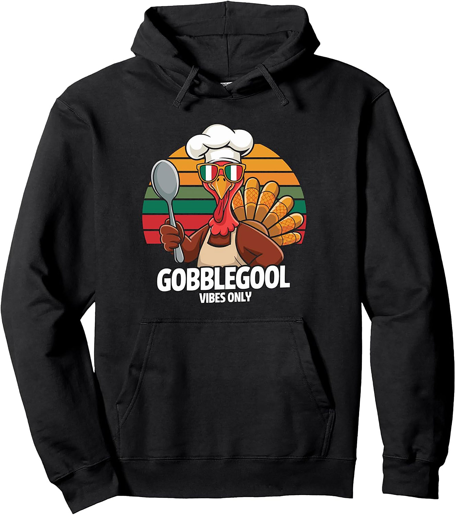 Gobblegool Italian Chef Funny Thanksgiving Pullover Hoodie