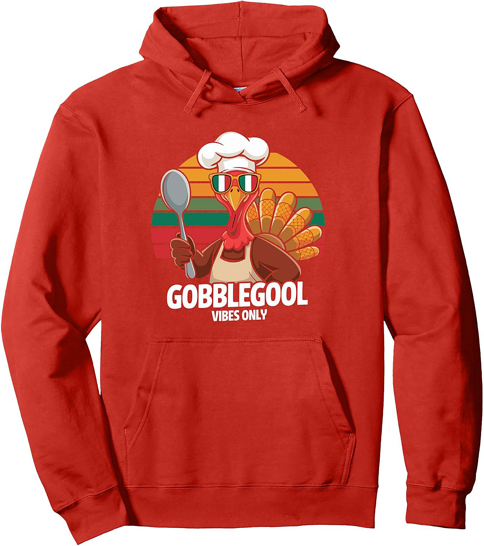 Gobblegool Italian Chef Funny Thanksgiving Pullover Hoodie