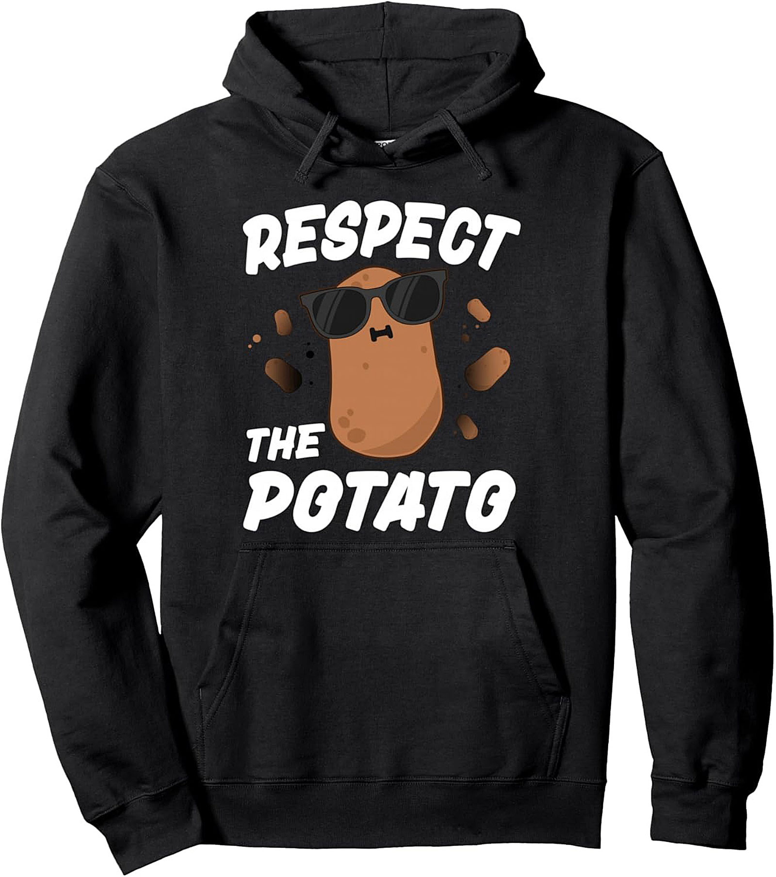 Respect The Potato Funny Graphic Hoodie Cozy Pullover Gift