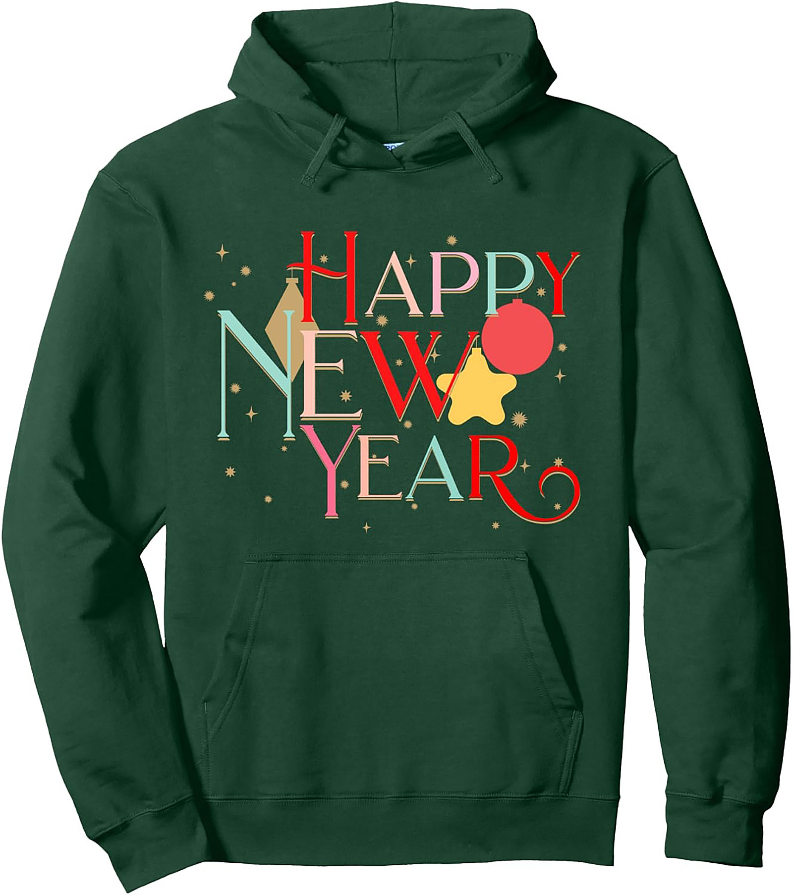 Vintage Happy New Year Pullover Hoodie