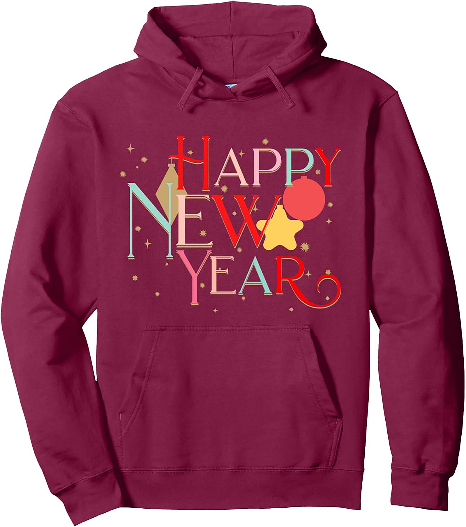 Vintage Happy New Year Pullover Hoodie 