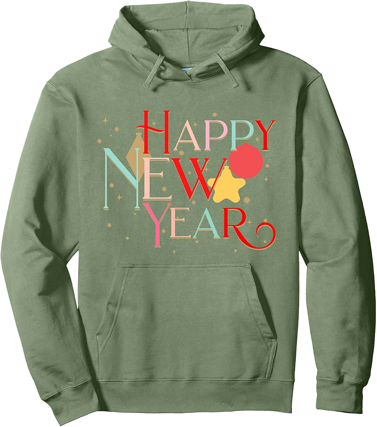 Vintage Happy New Year Pullover Hoodie 