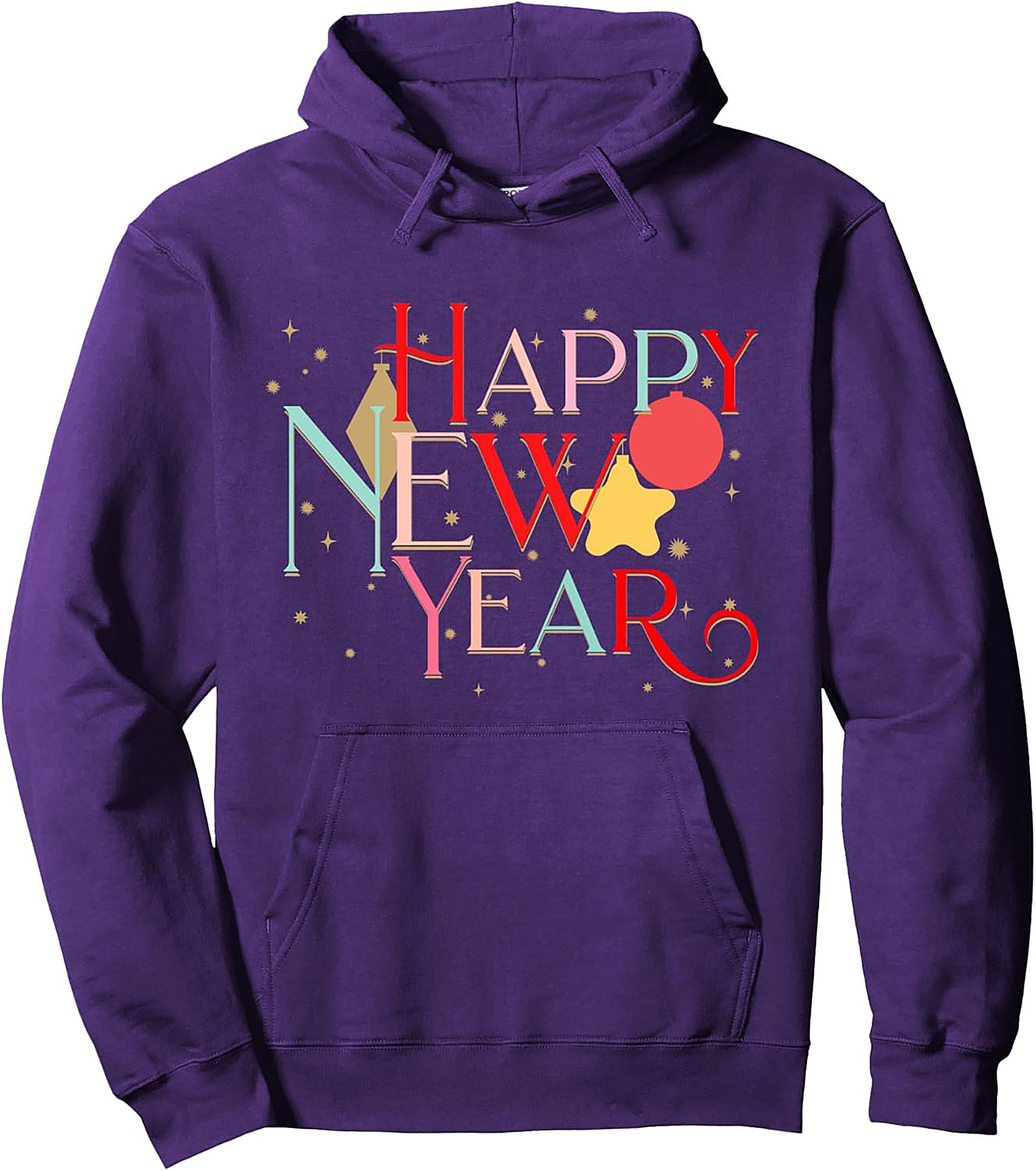 Vintage Happy New Year Pullover Hoodie 