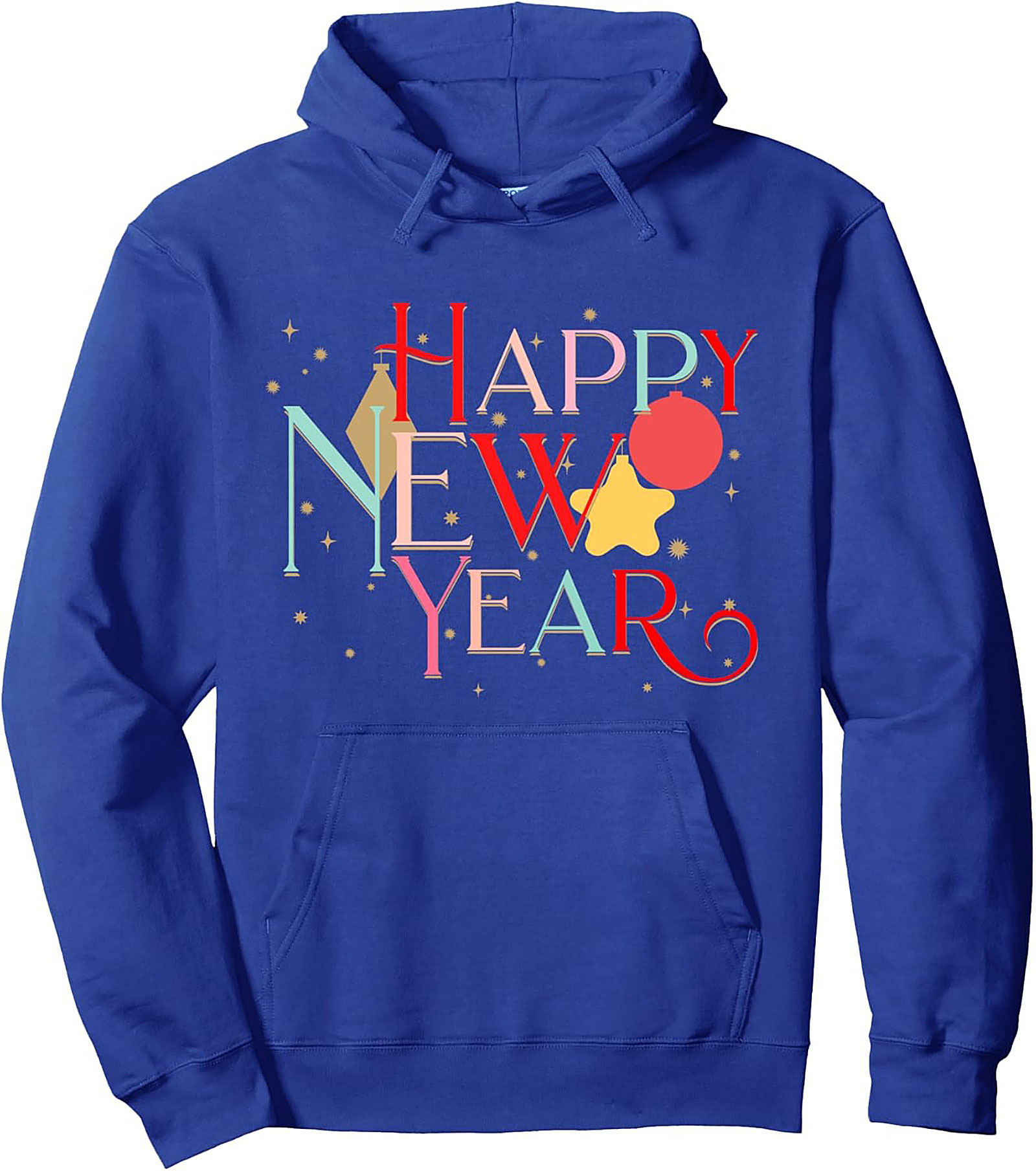 Vintage Happy New Year Pullover Hoodie 