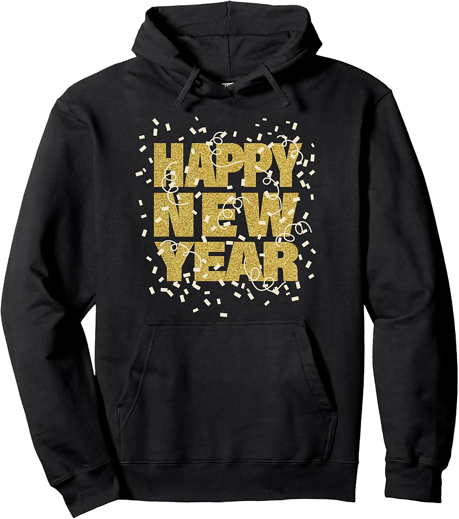 Happy New Year Graphic Hoodie Festive Pullover Cozy Gift