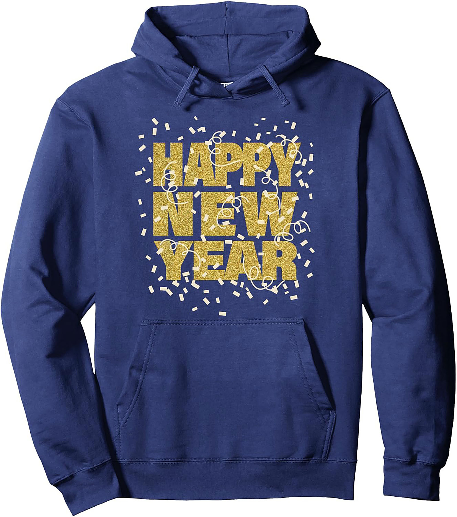 Happy New Year Graphic Hoodie Festive Pullover Cozy Gift