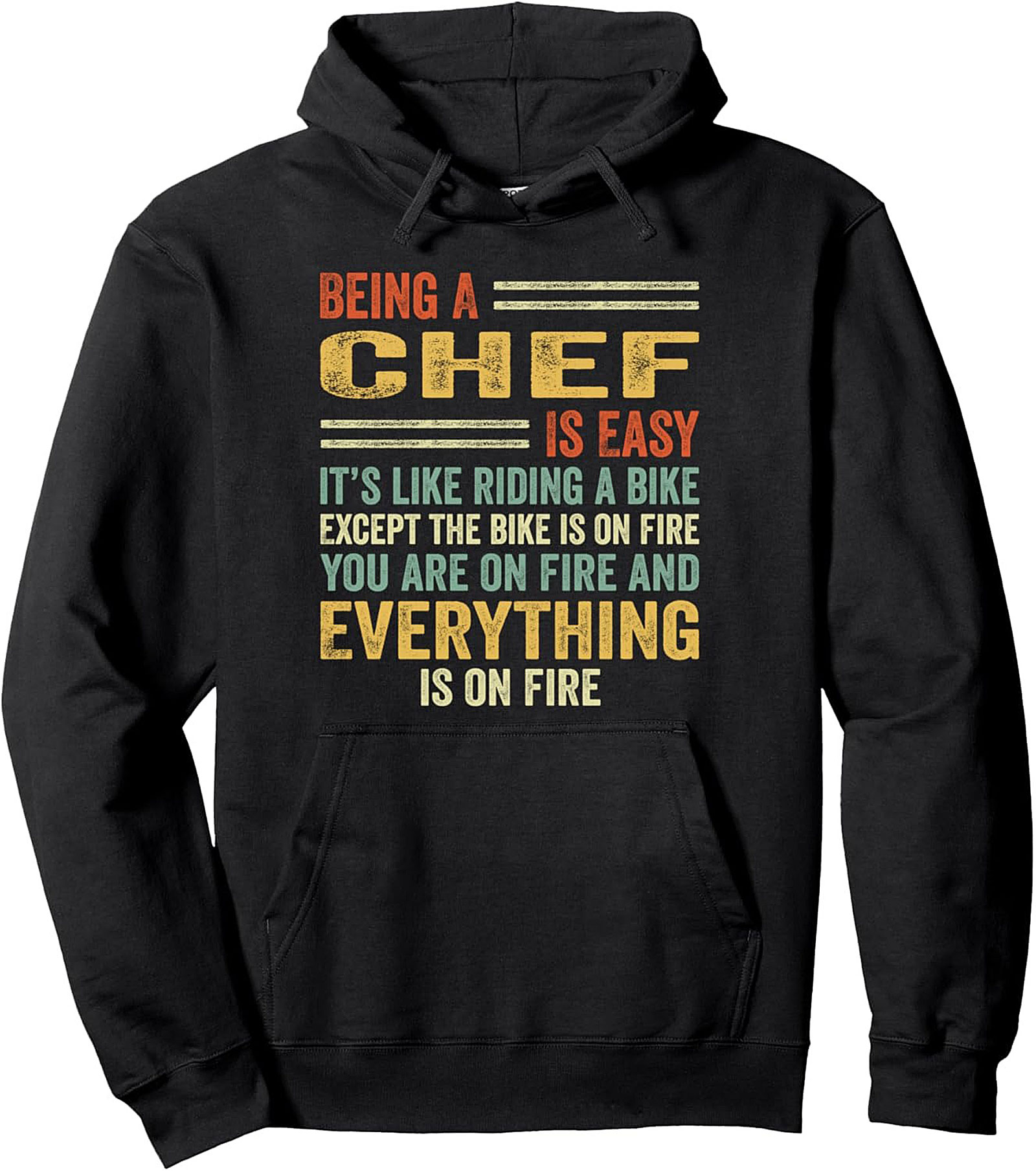 Funny Chef Pullover Hoodie Chef Life On Fire Graphic
