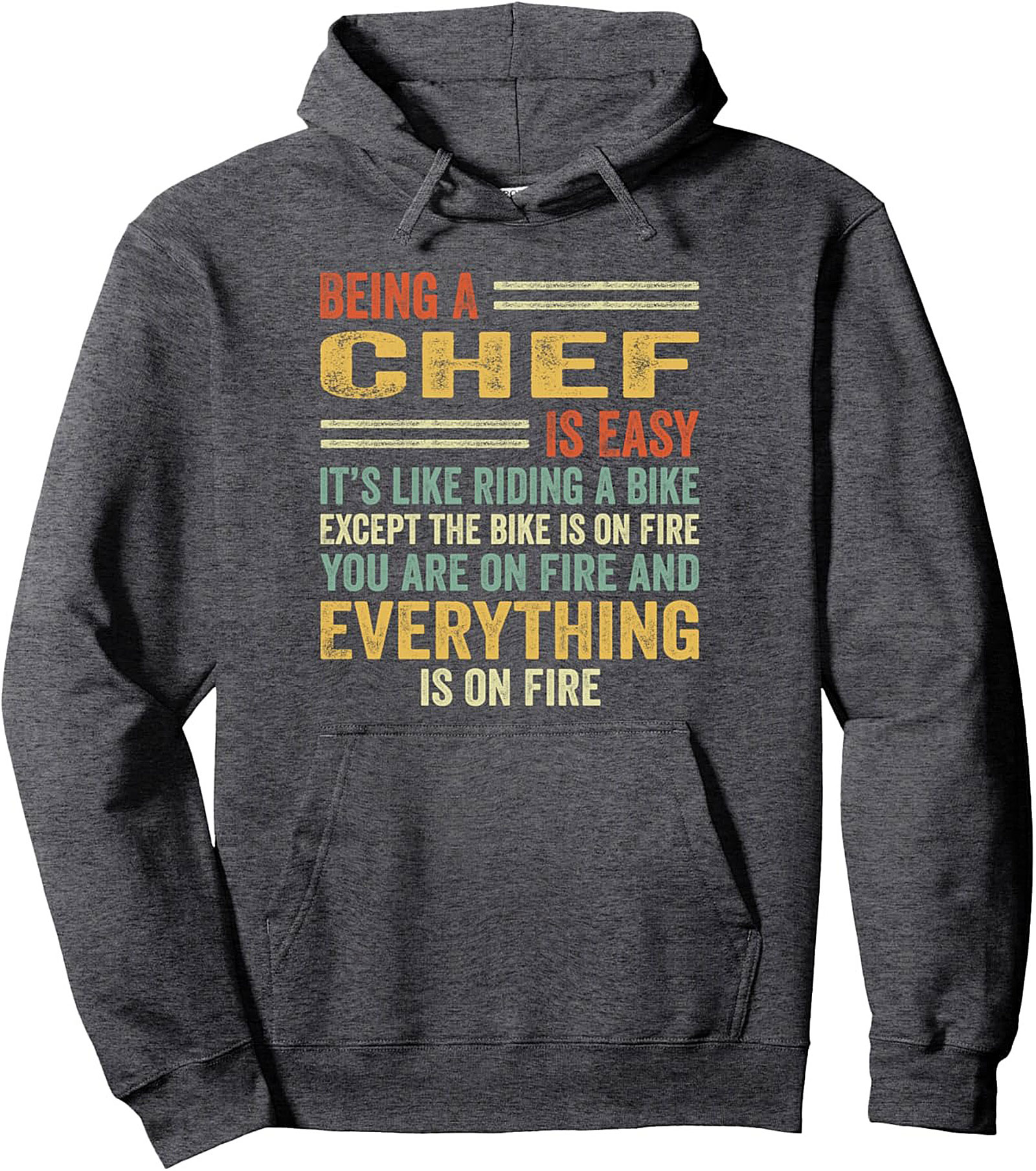 Funny Chef Pullover Hoodie Chef Life On Fire Graphic