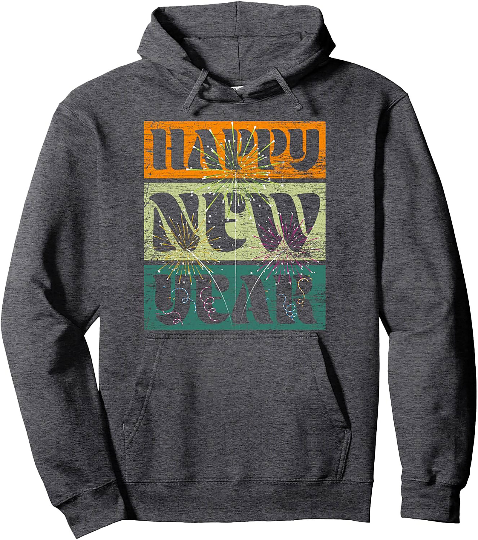Retro Happy New Year Pullover Hoodie Vintage NYE Gift